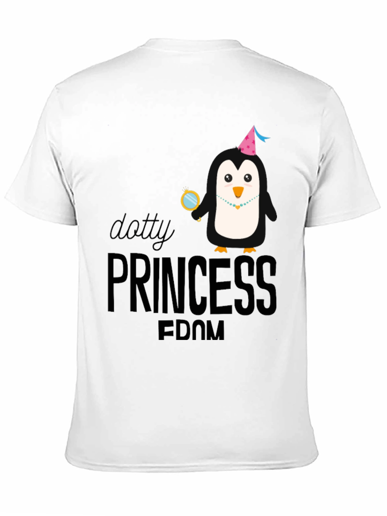 Dotty Princess Penguin Black T-Shirt