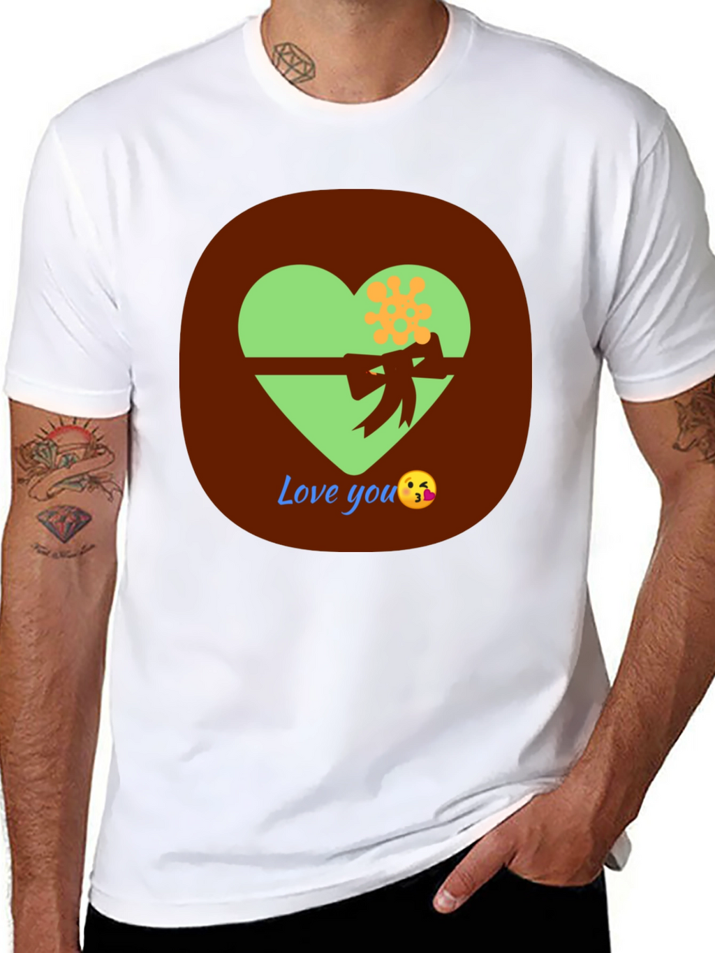 Love You T-Shirt with Heart Design