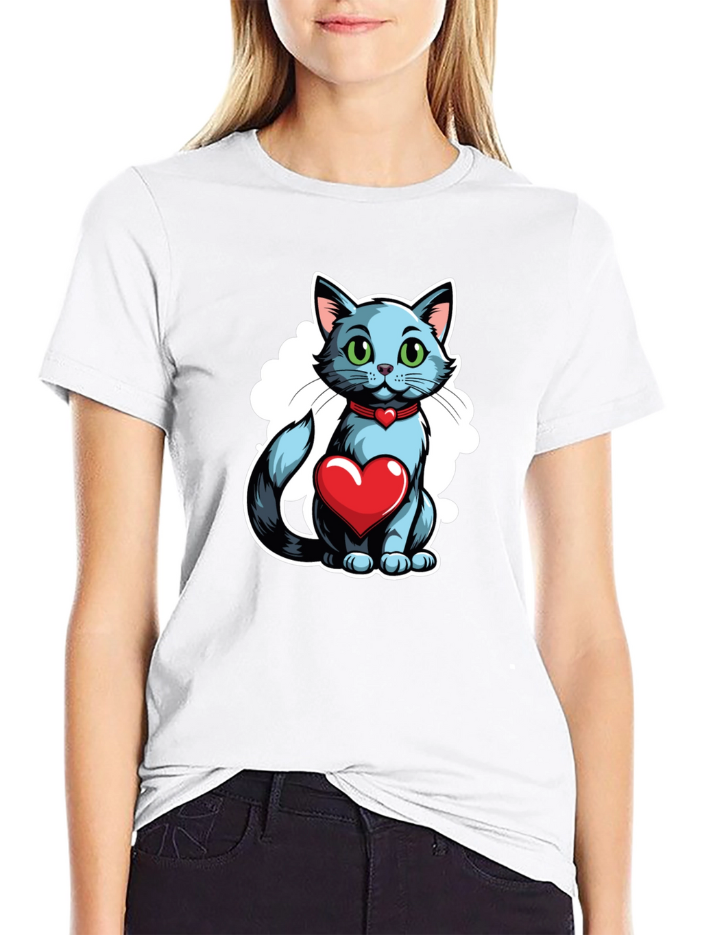 Cat Heart T-Shirt - Stylish Graphic Tee