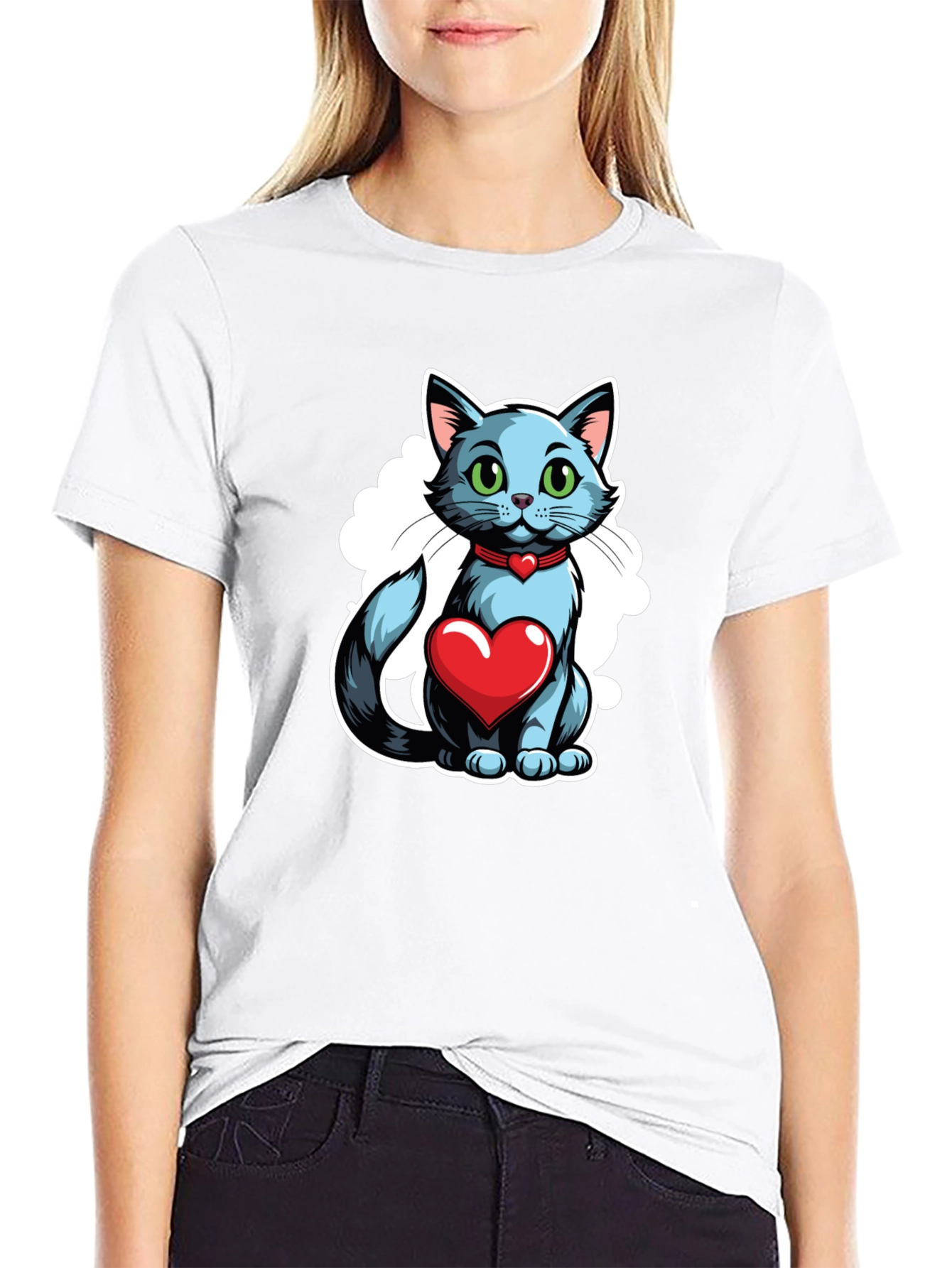 Cat Heart T-Shirt - Stylish Graphic Tee