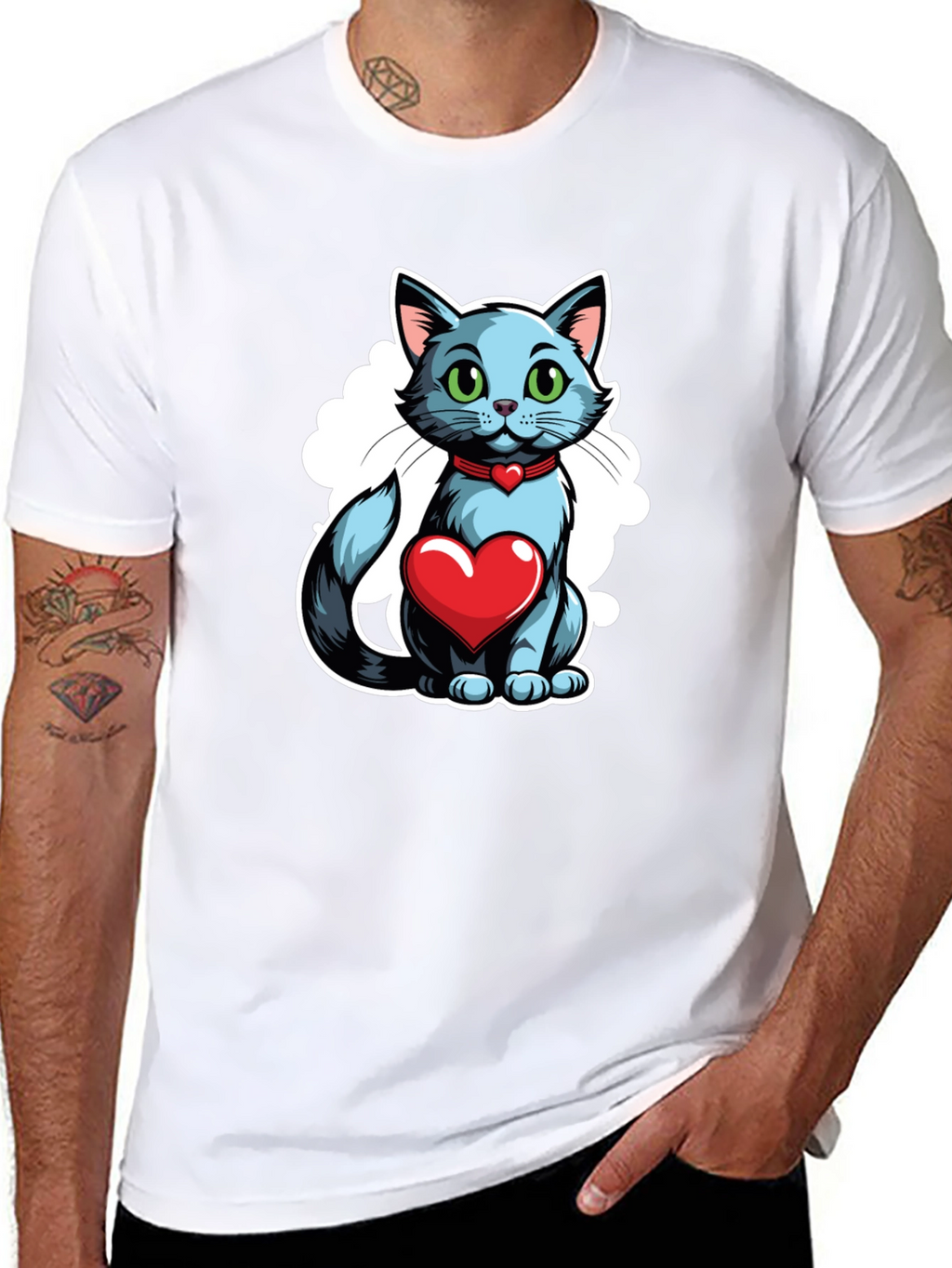 Cat Heart T-Shirt - Stylish Graphic Tee