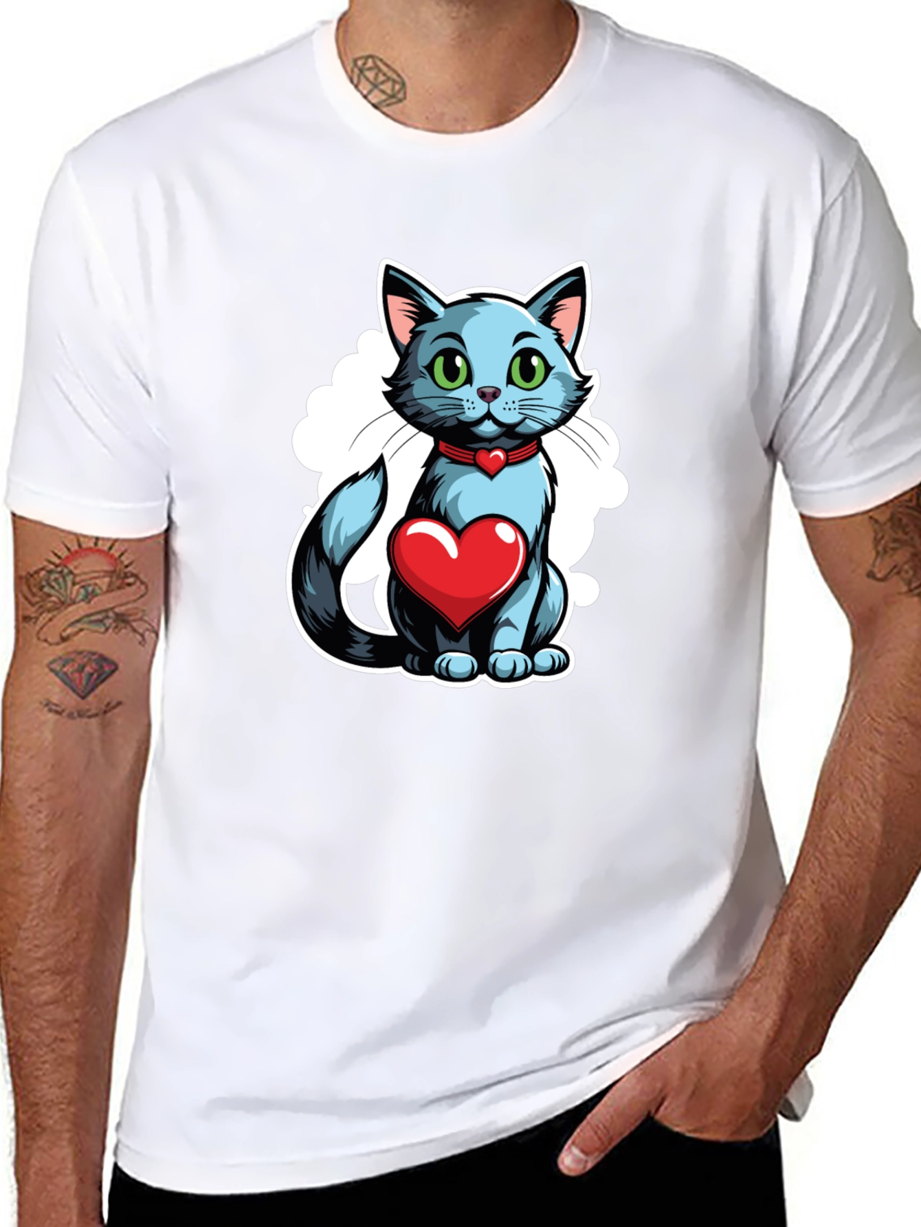 Cat Heart T-Shirt - Stylish Graphic Tee