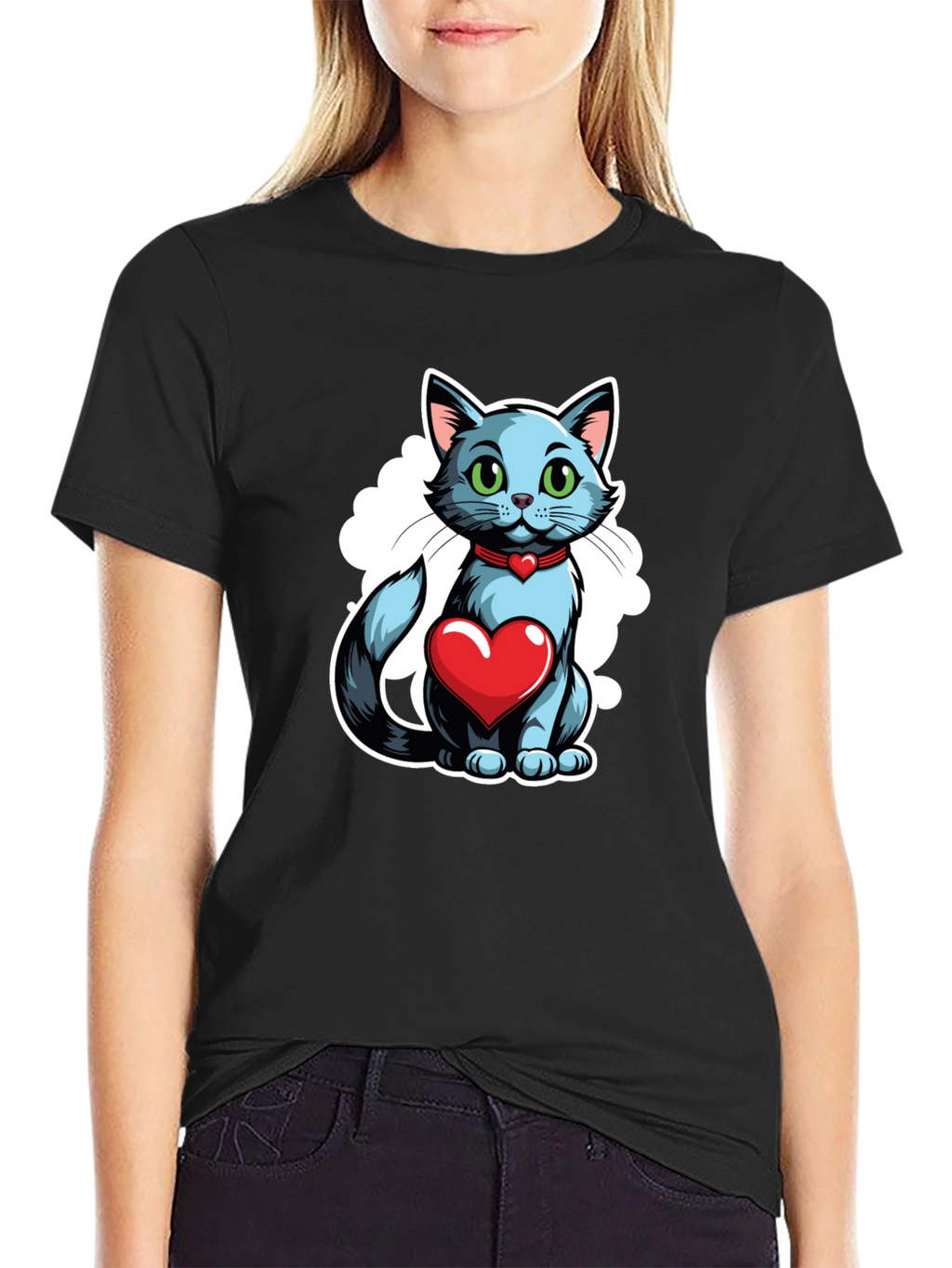 Cat Heart T-Shirt - Stylish Graphic Tee