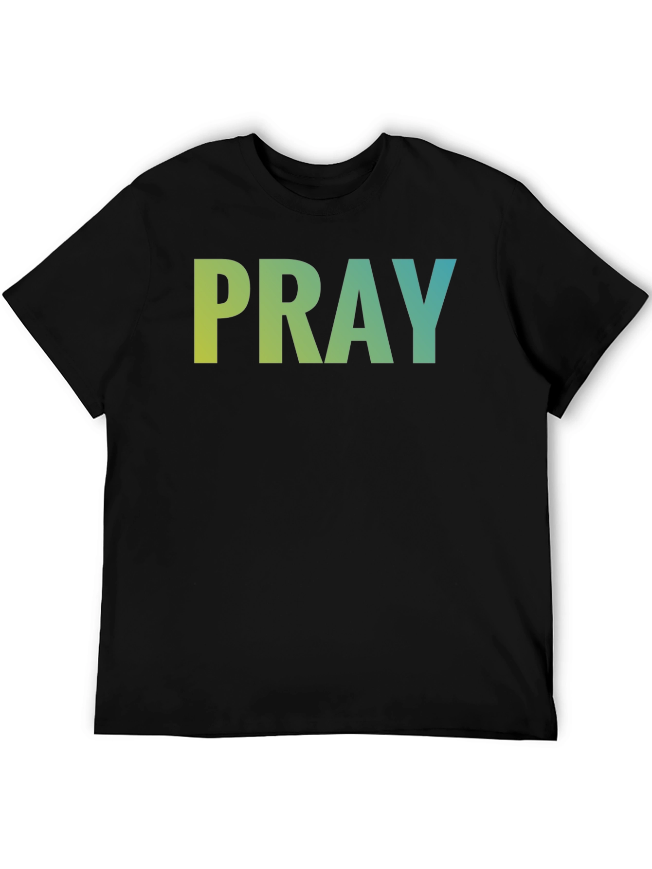 Pray Graphic Tee - Black Cotton Blend T-Shirt