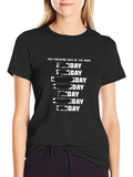 Self-Isolation Days of the Week Black T-Shirt
