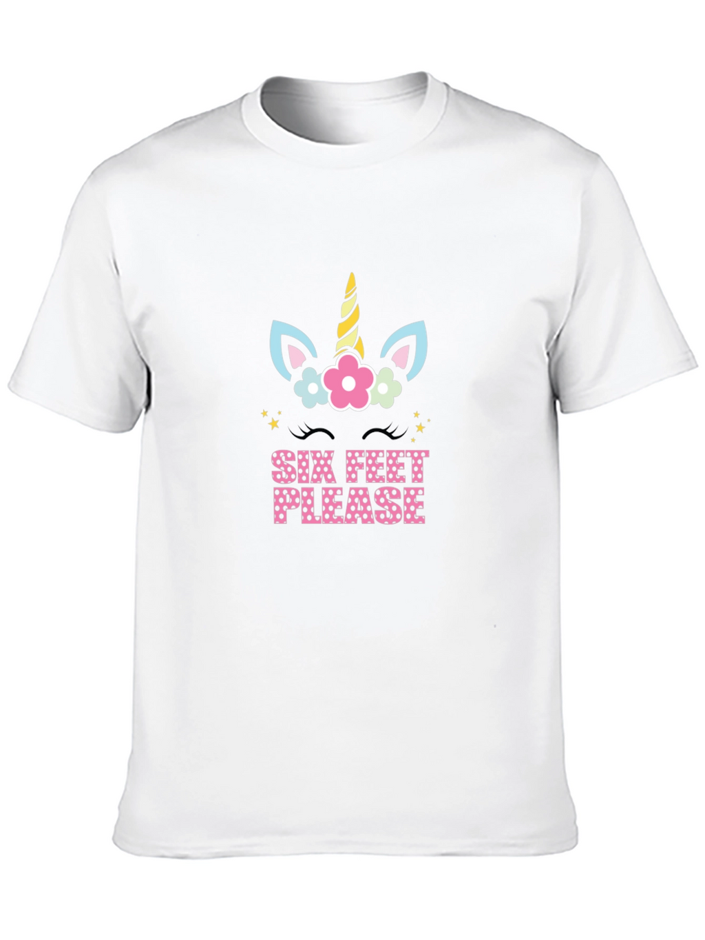 Unicorn Six Feet Please Graphic T-Shirt