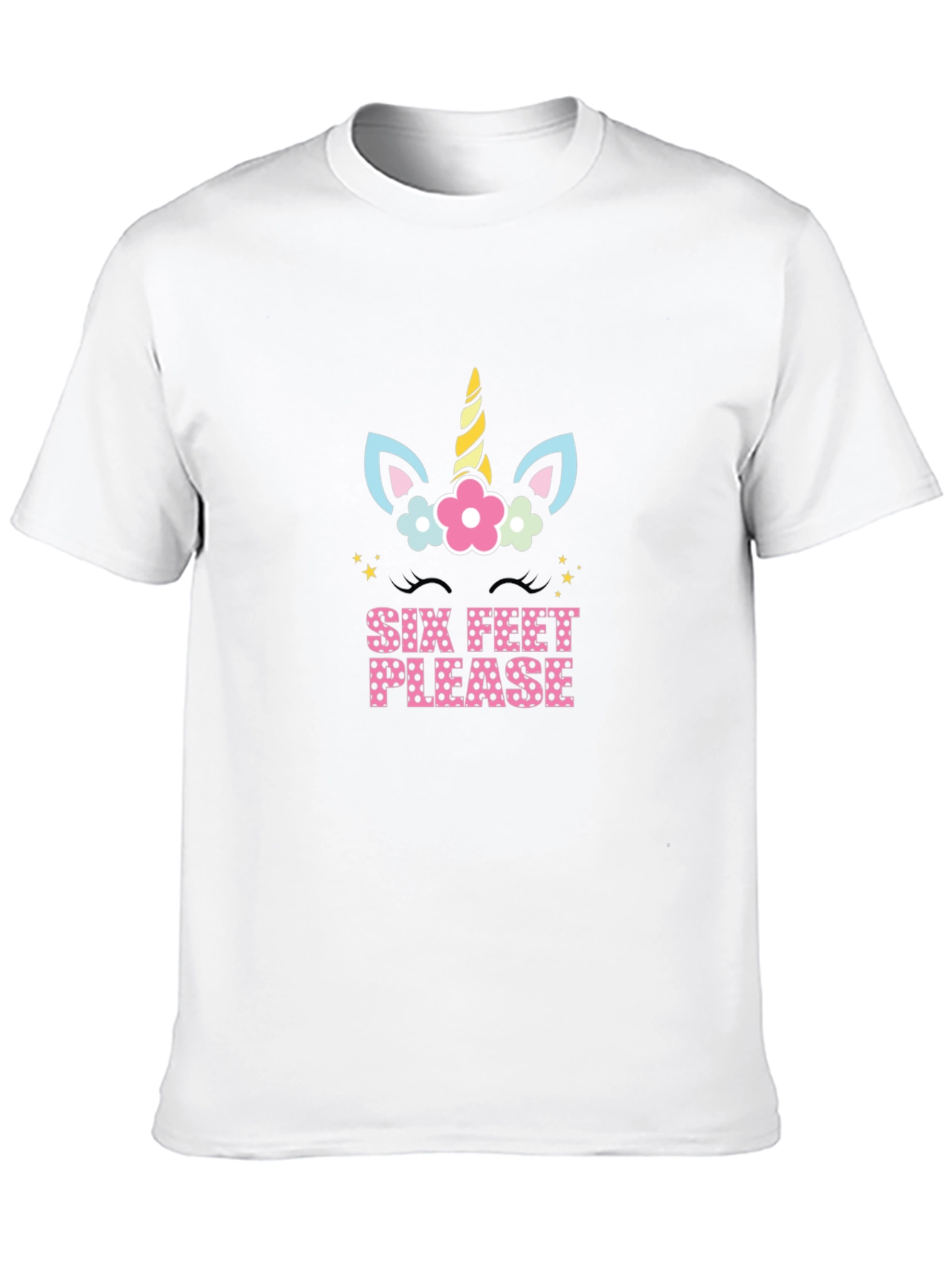 Unicorn Six Feet Please Graphic T-Shirt