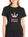 Unicorn Six Feet Please Graphic T-Shirt