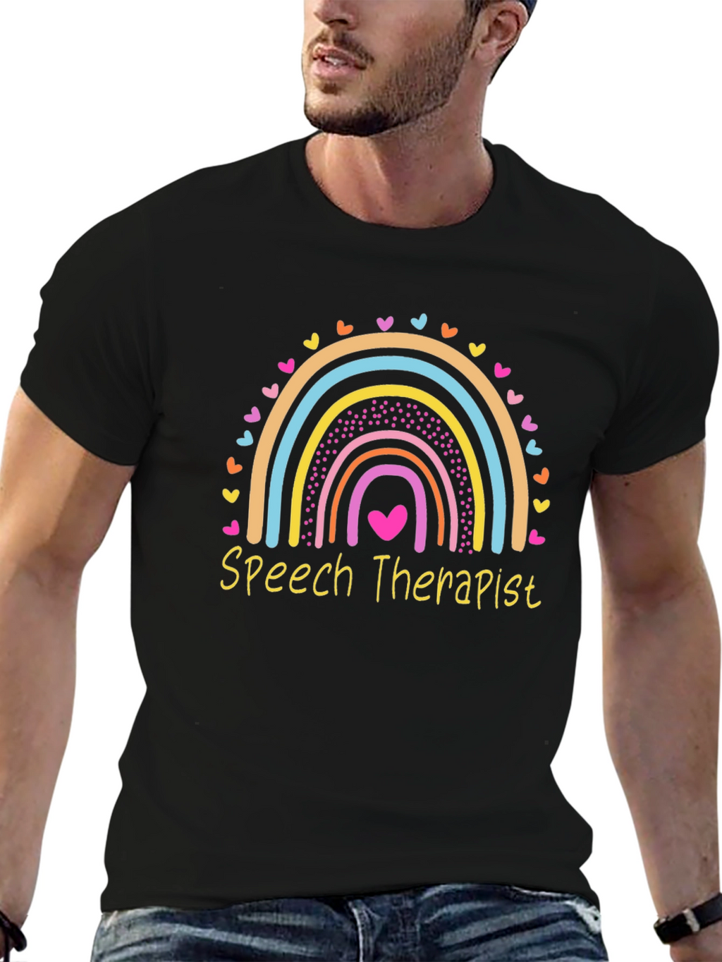 Speech Therapist Rainbow Heart T-Shirt