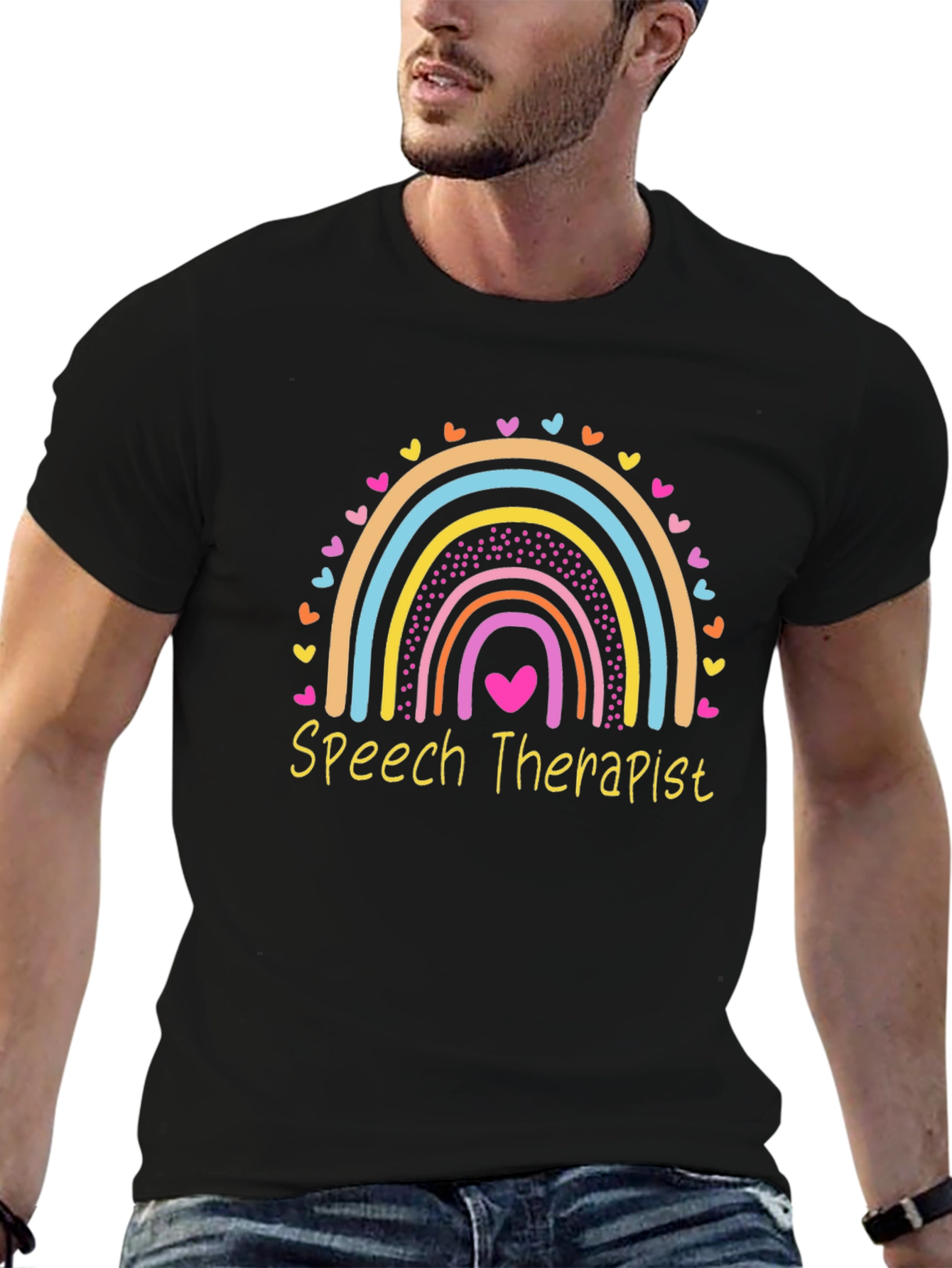 Speech Therapist Rainbow Heart T-Shirt