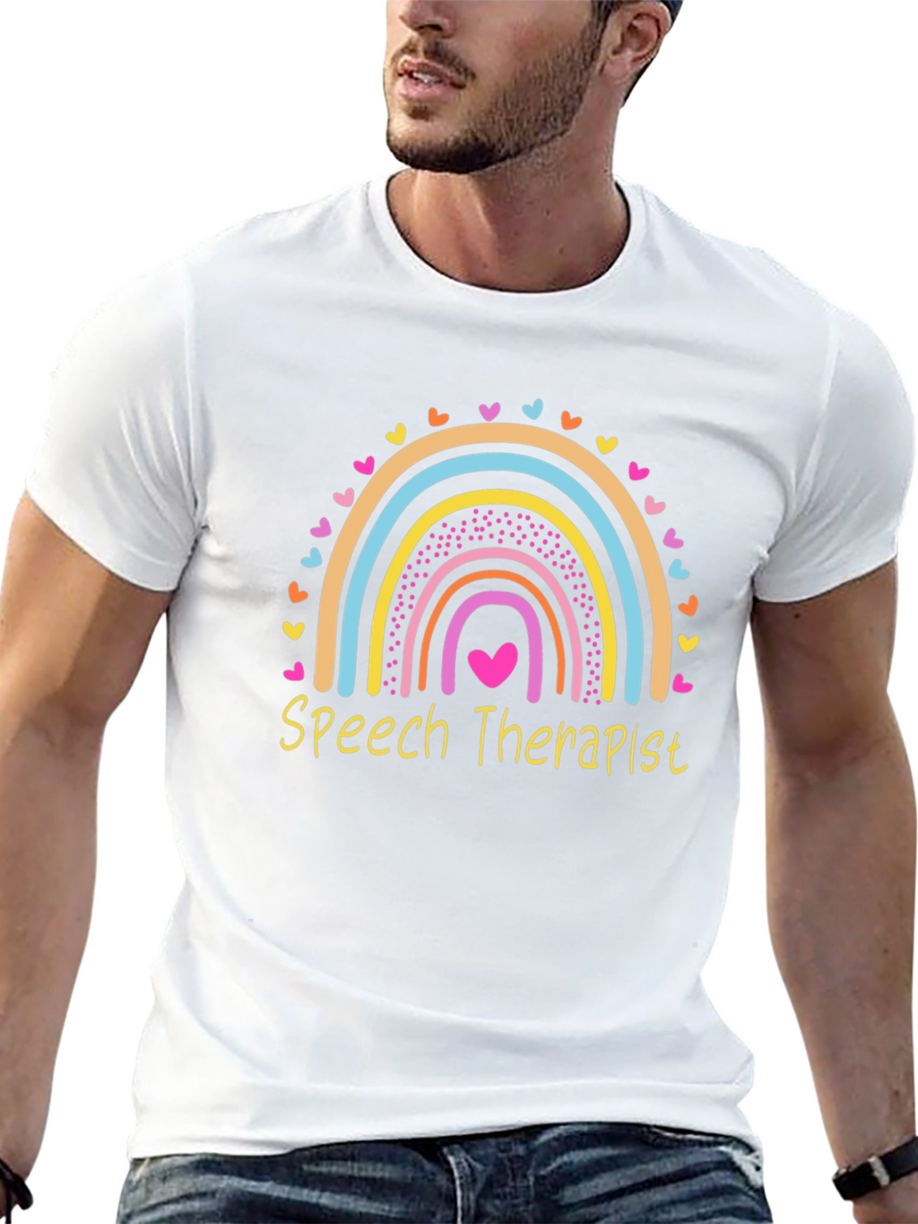 Speech Therapist Rainbow Heart T-Shirt