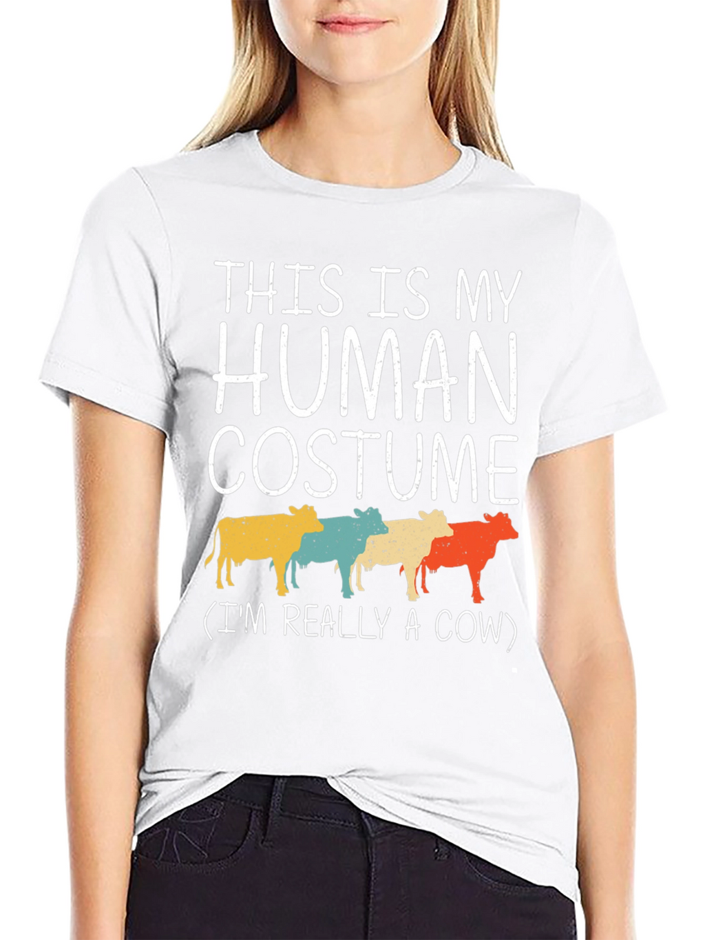 This Is My Human Costume Cow Graphic T-Shirt