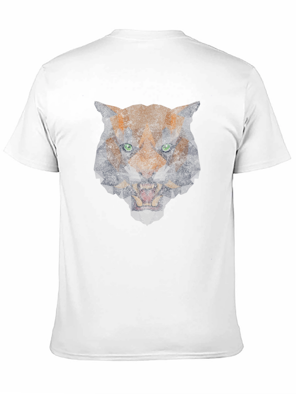 Geometric Tiger Graphic Print Black T-Shirt