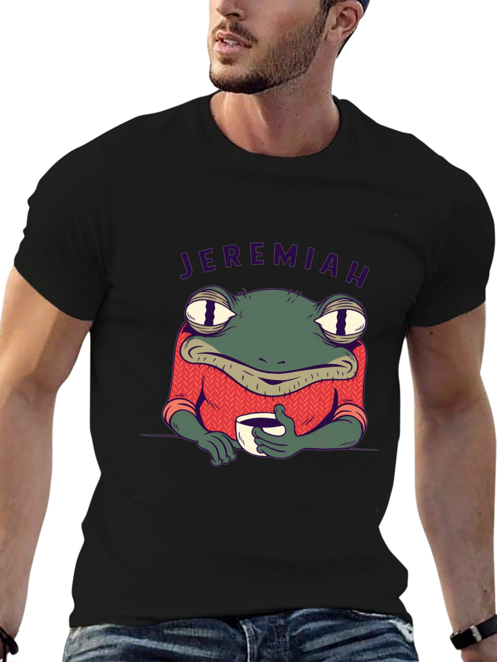 Jeremiah Frog Coffee T-Shirt - Black