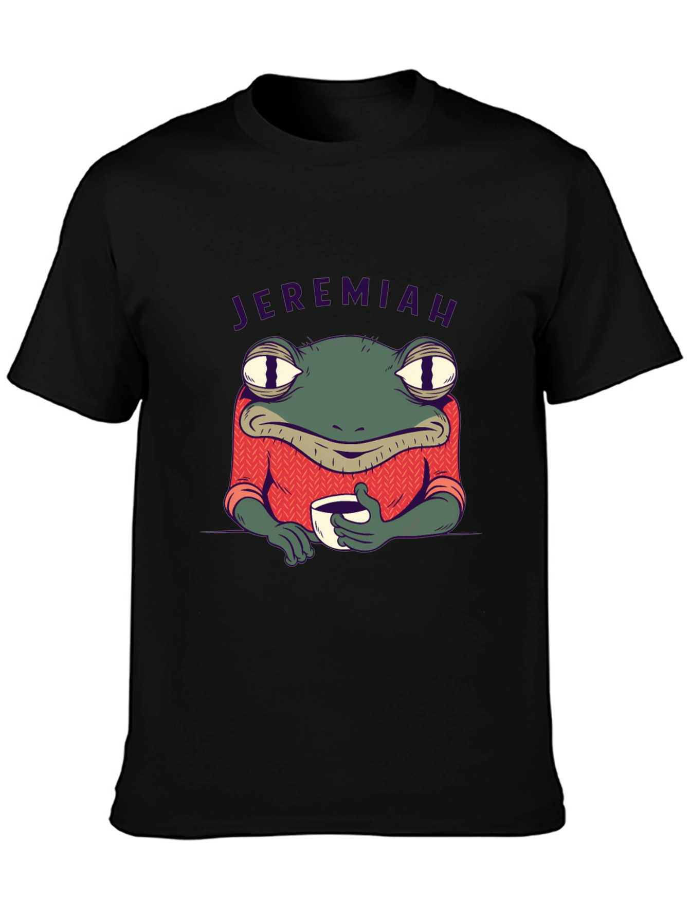 Jeremiah Frog Coffee T-Shirt - Black