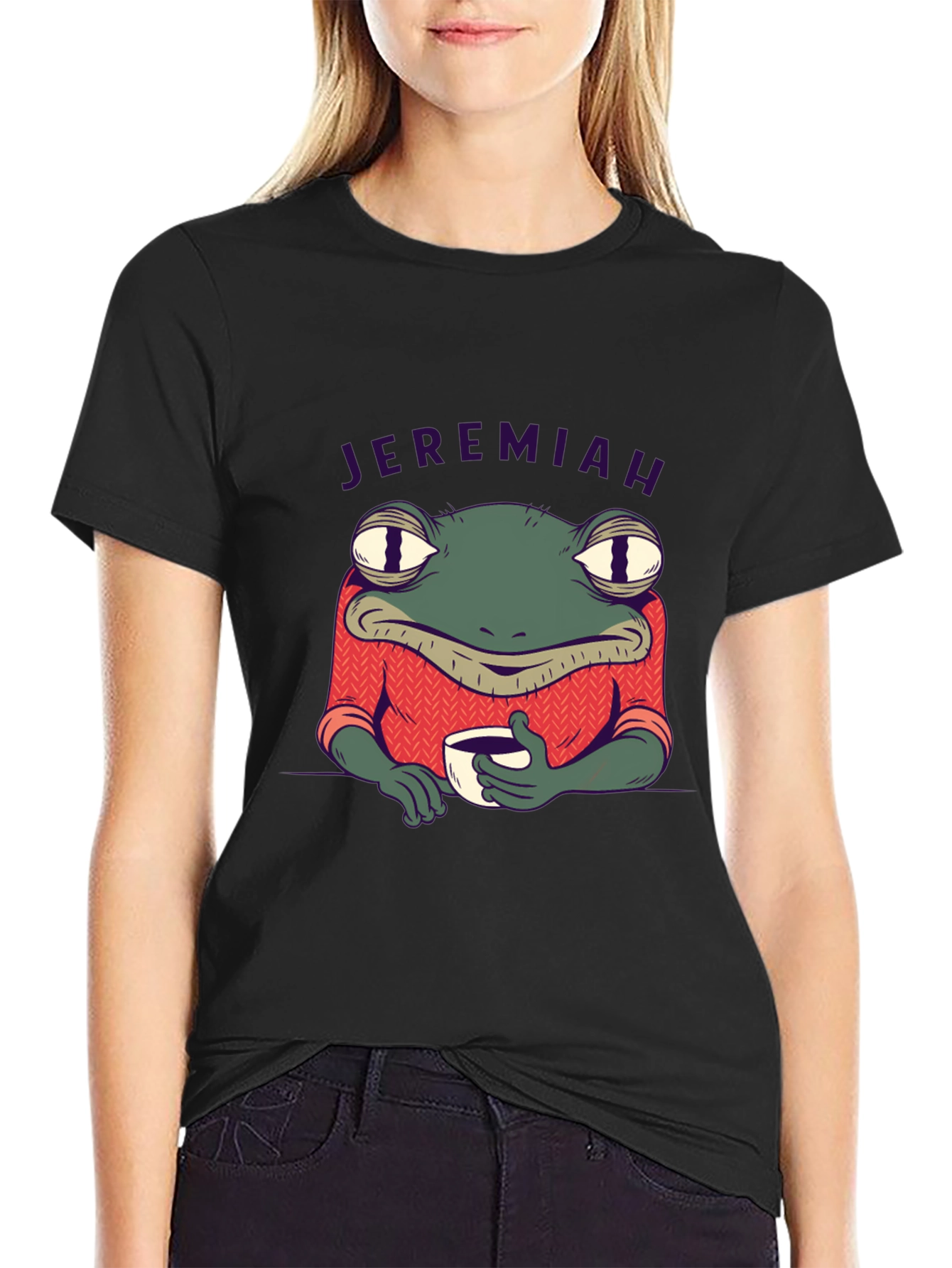 Jeremiah Frog Coffee T-Shirt - Black