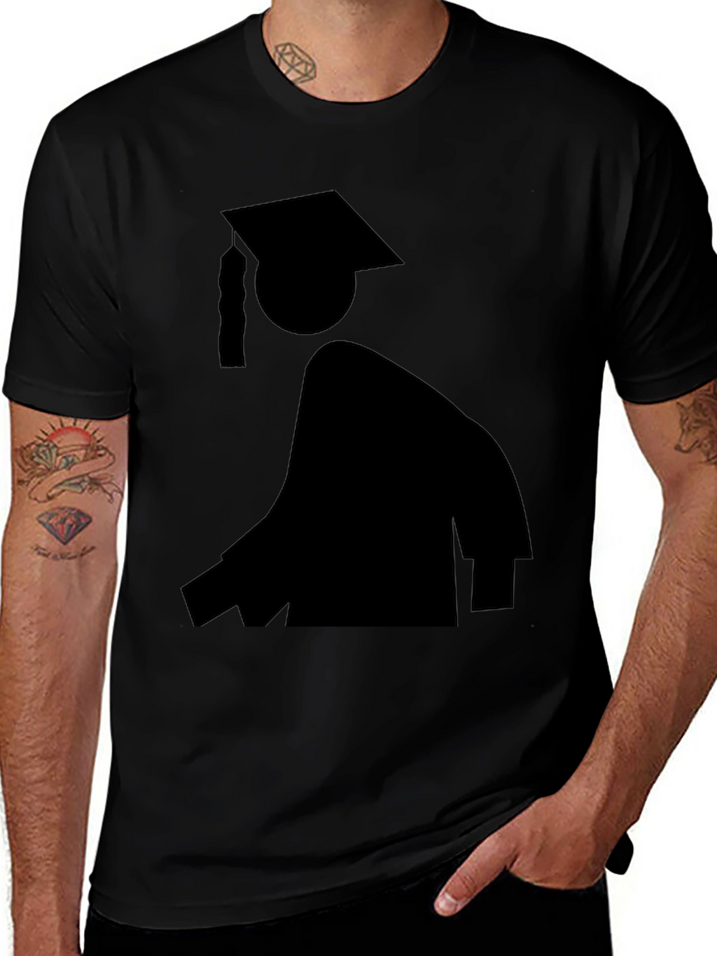 Graduation Silhouette Black T-Shirt