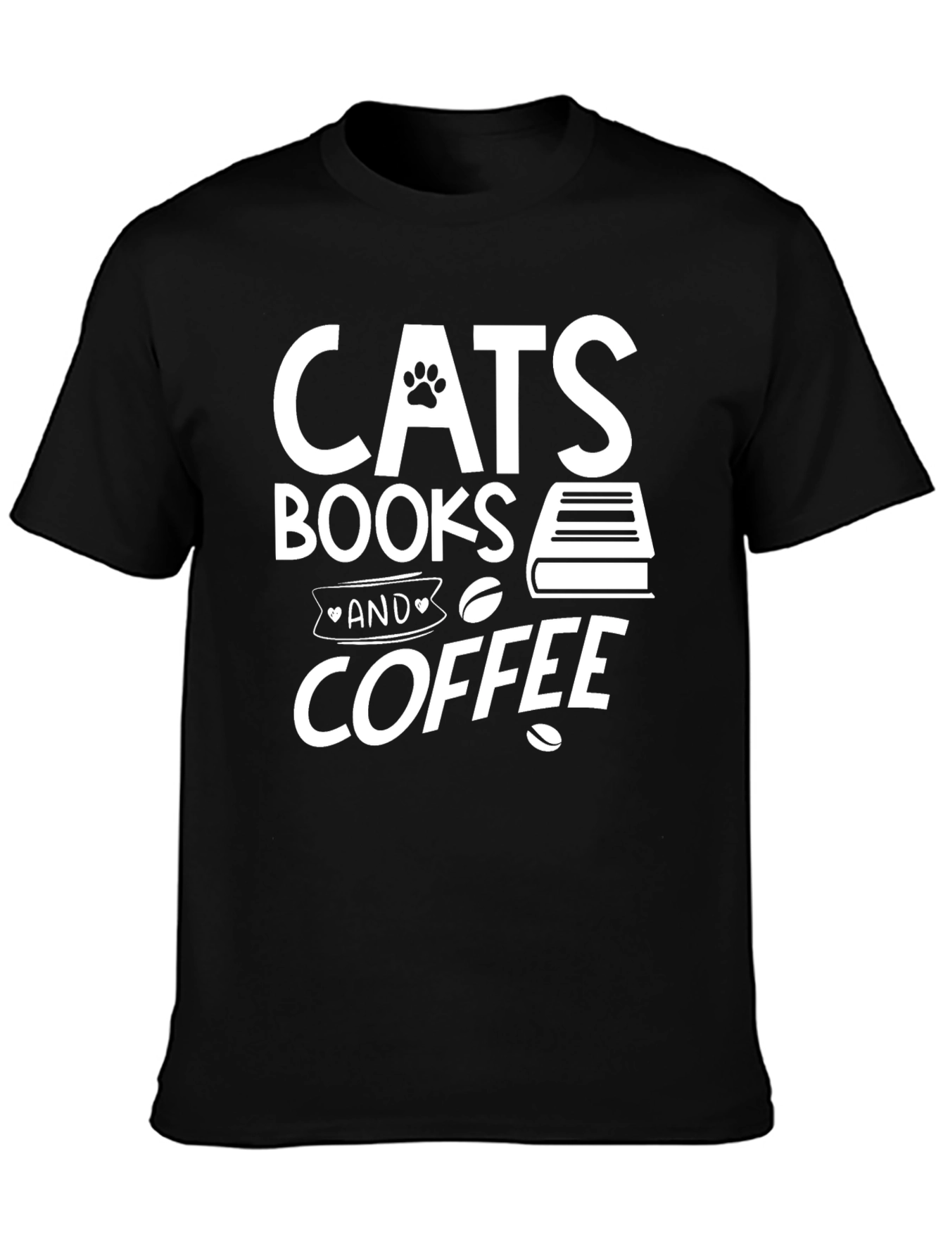 Cats Books and Coffee Graphic Tee