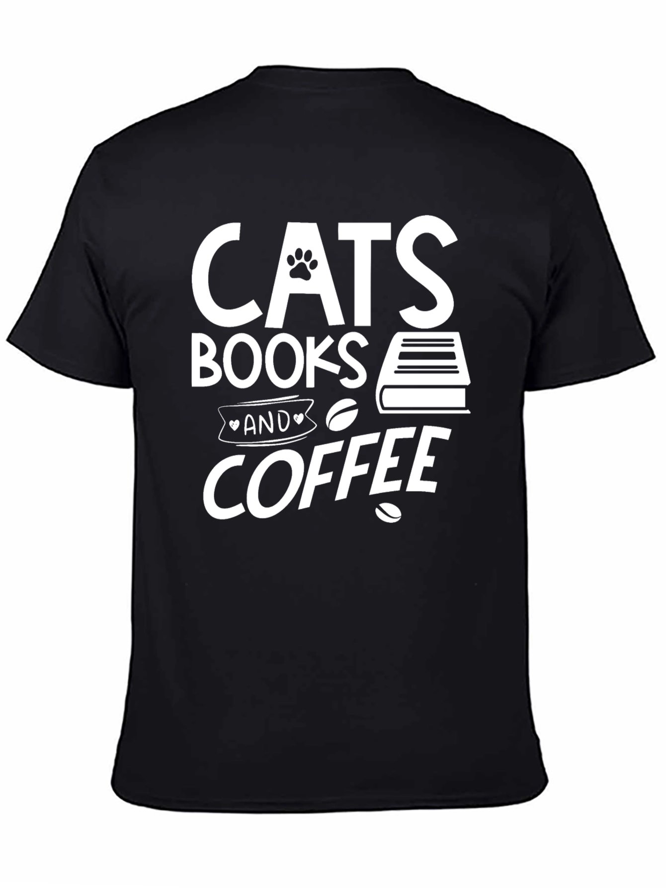 Cats Books and Coffee Graphic Tee