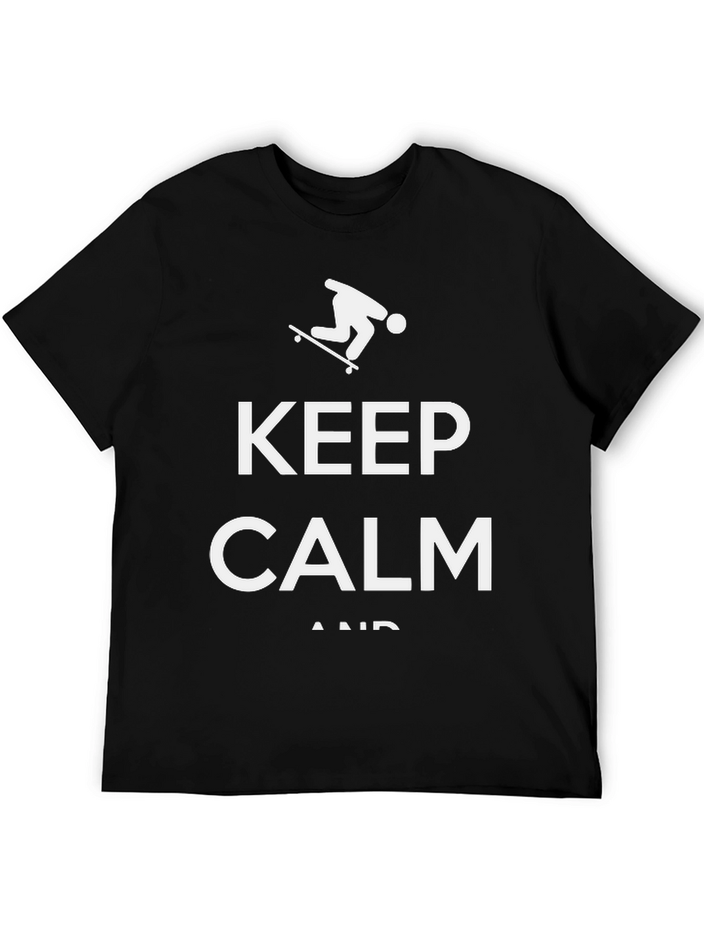 Keep Calm Skateboarder Graphic Tee - Black
