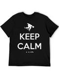 Keep Calm Skateboarder Graphic Tee - Black