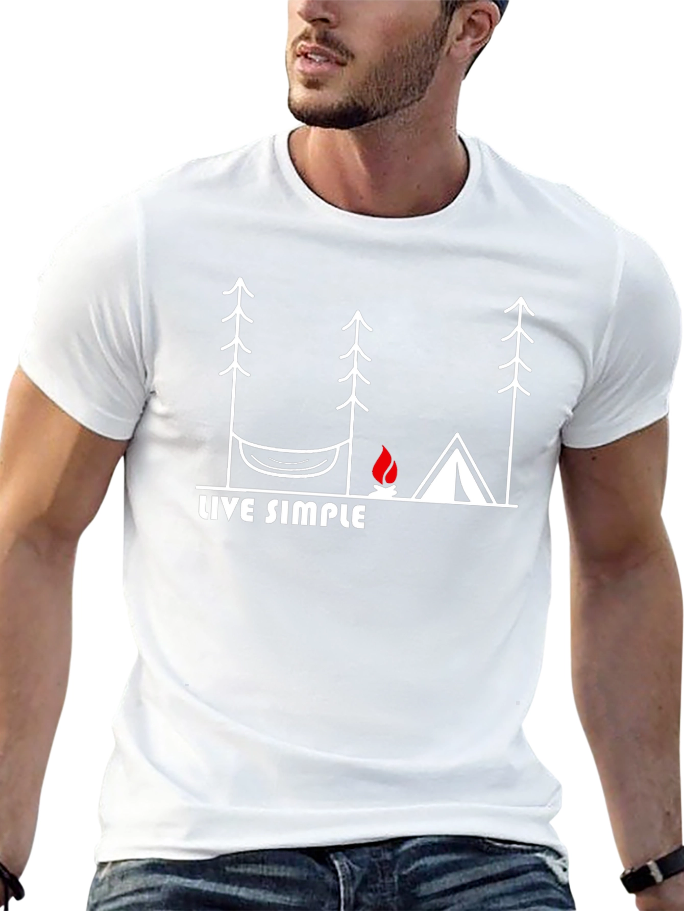 Live Simple Camping Graphic T-Shirt - Relaxed Fit