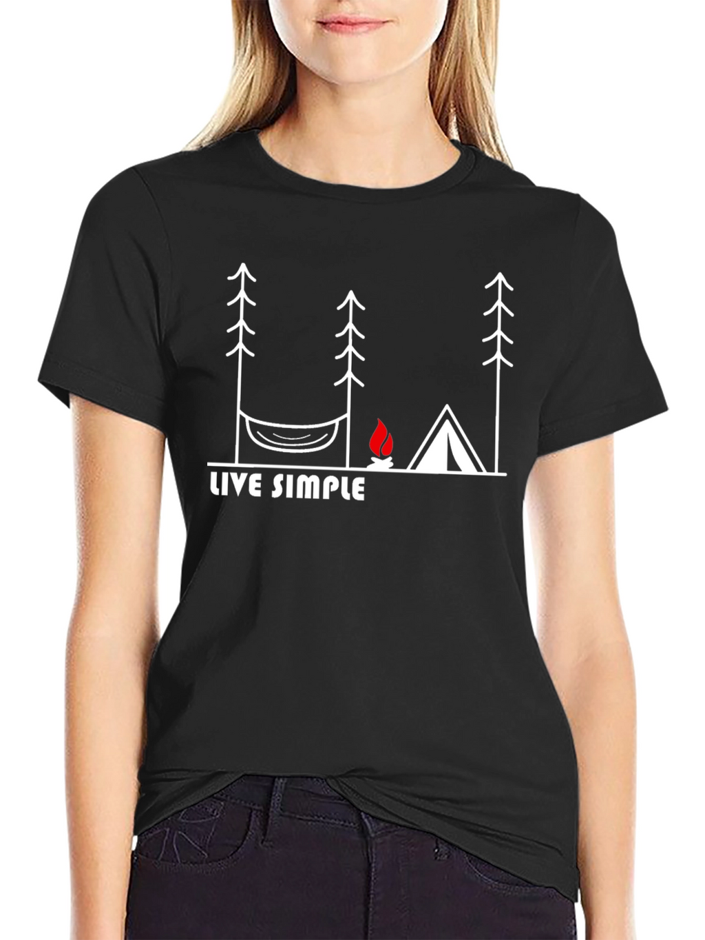 Live Simple Camping Graphic T-Shirt - Relaxed Fit
