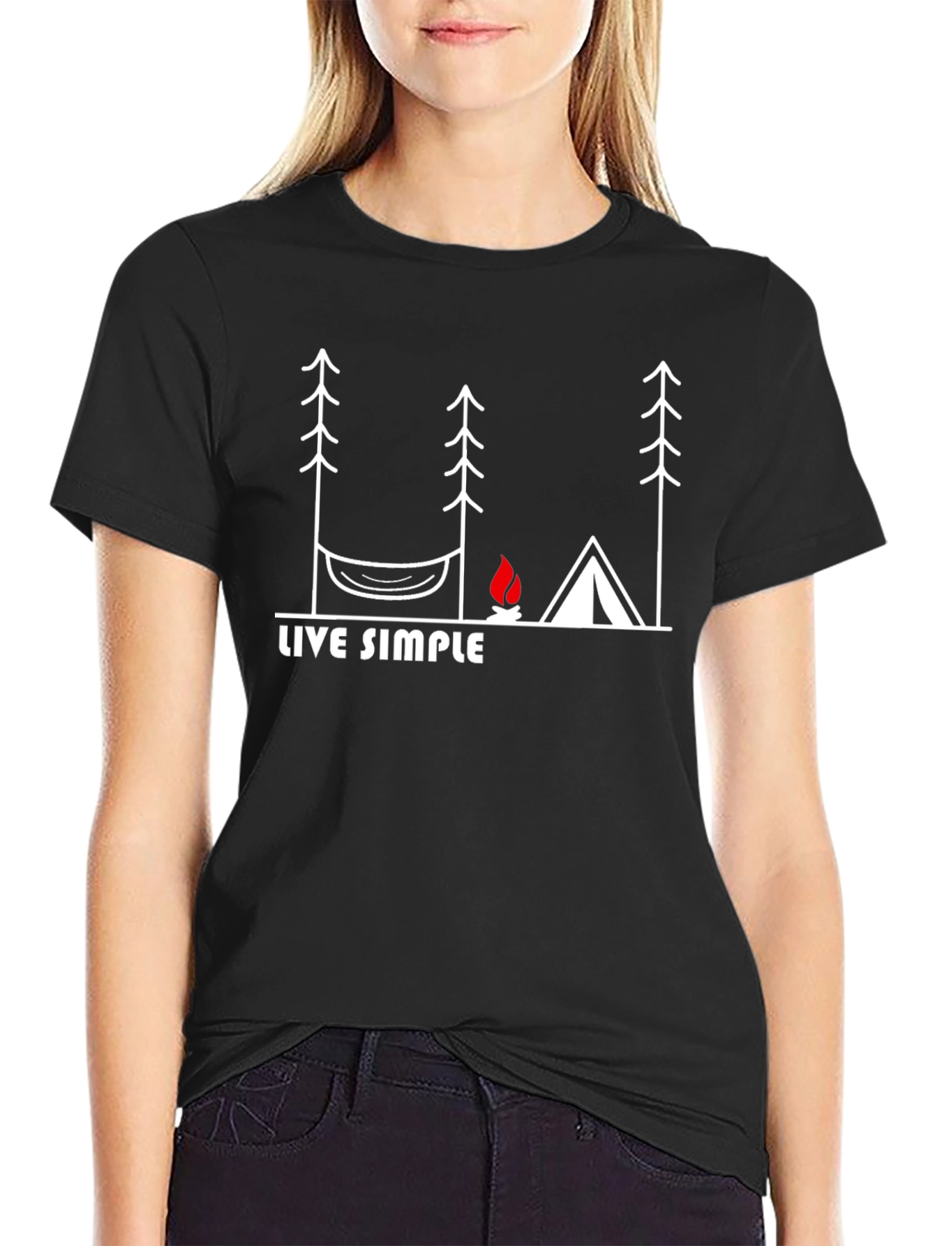 Live Simple Camping Graphic T-Shirt - Relaxed Fit