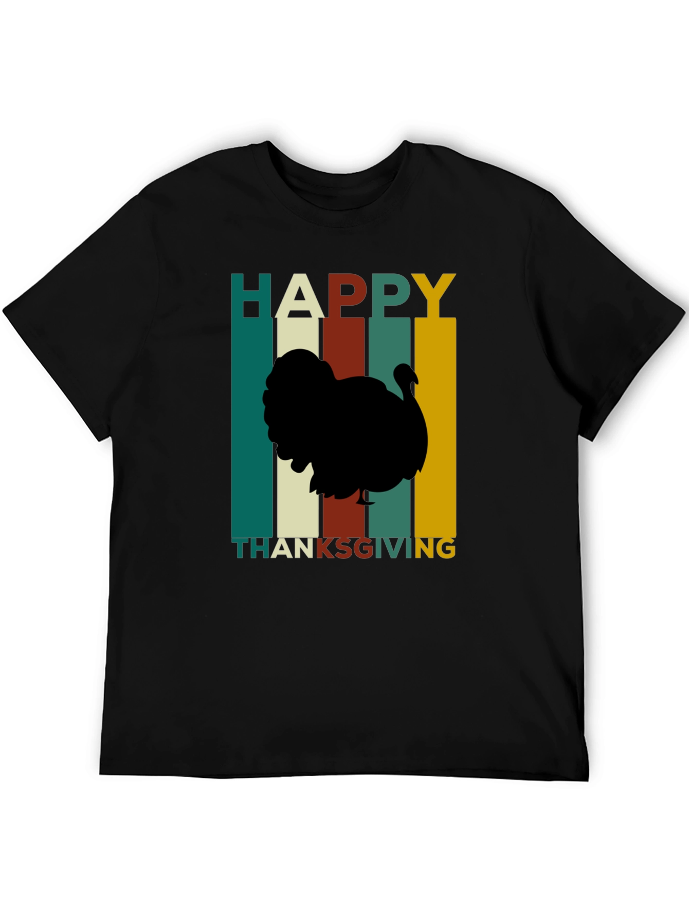 Happy Thanksgiving Turkey Silhouette T-Shirt