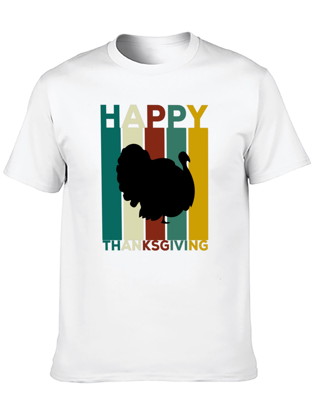 Happy Thanksgiving Turkey Silhouette T-Shirt