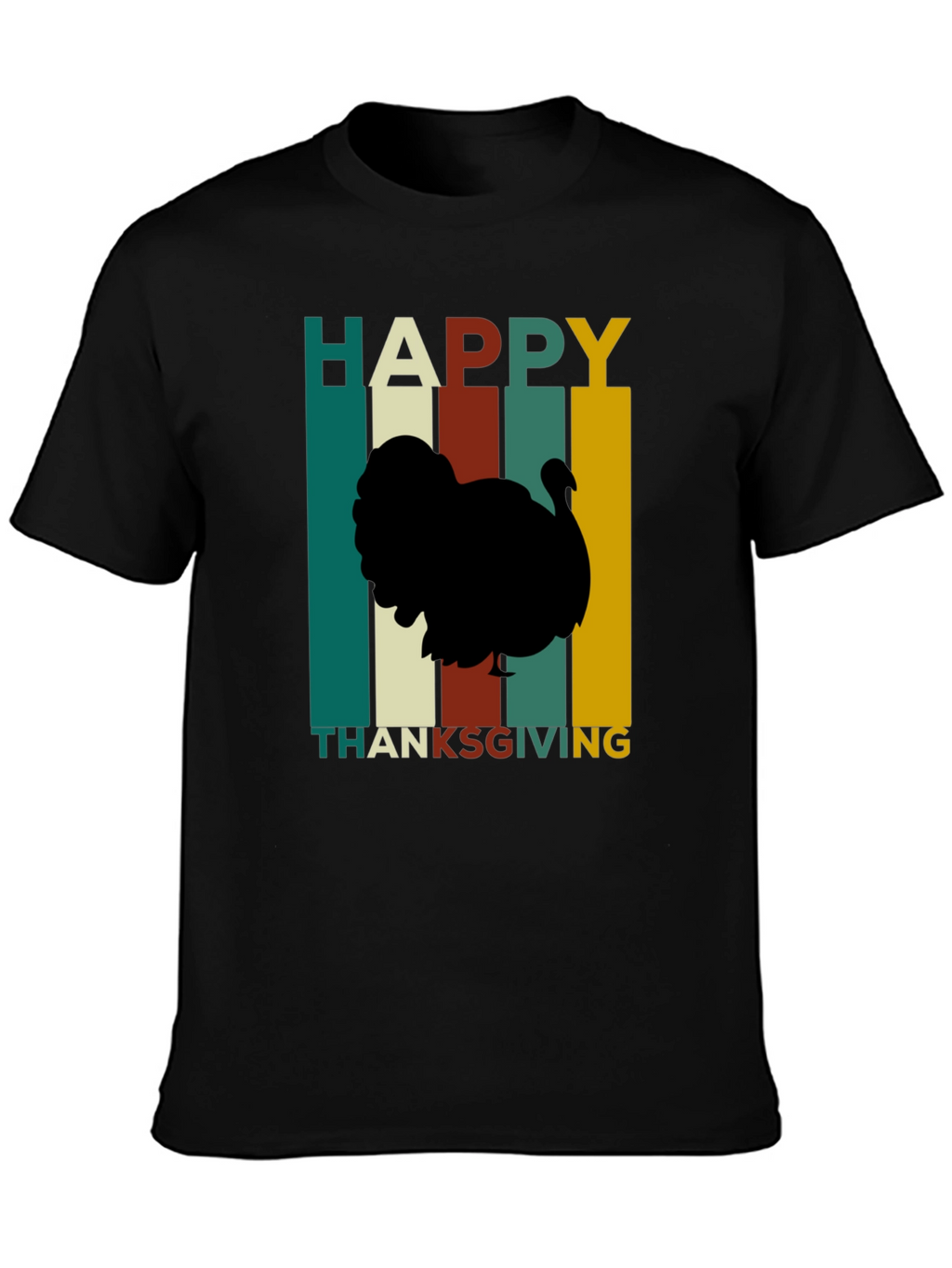 Happy Thanksgiving Turkey Silhouette T-Shirt