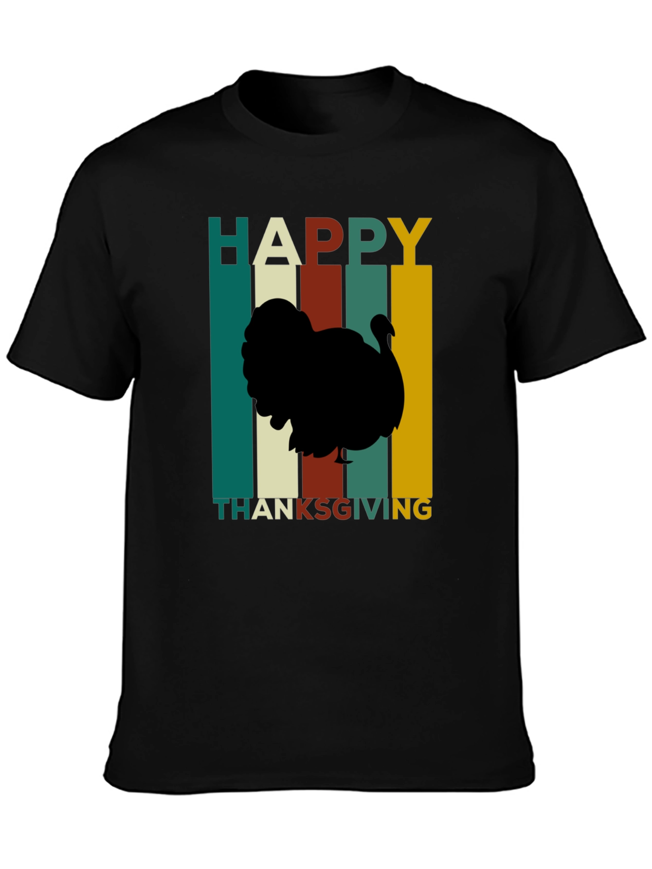 Happy Thanksgiving Turkey Silhouette T-Shirt