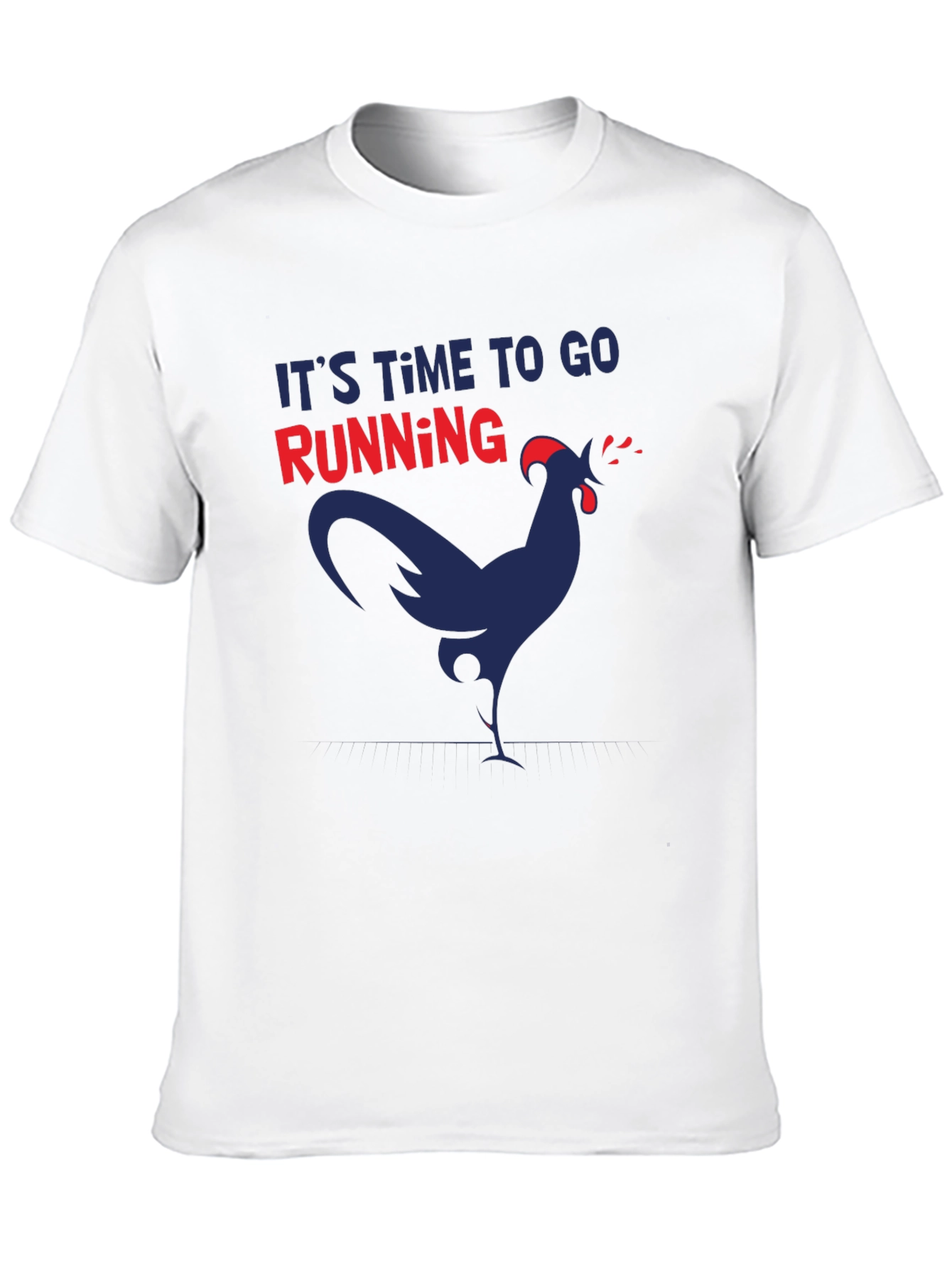 Its Time to Go Running Funny Chicken Graphic T-Shirt