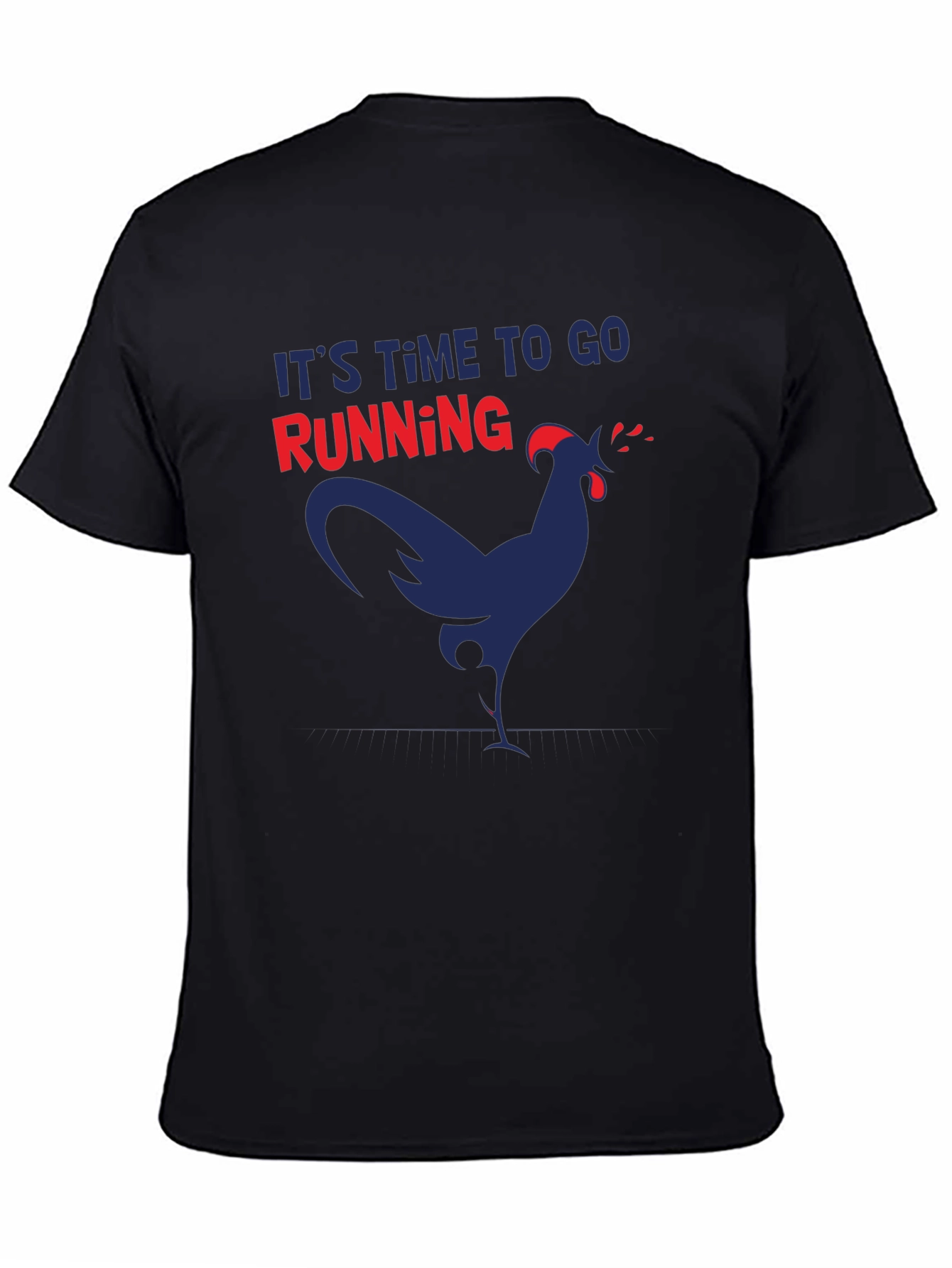 Its Time to Go Running Funny Chicken Graphic T-Shirt