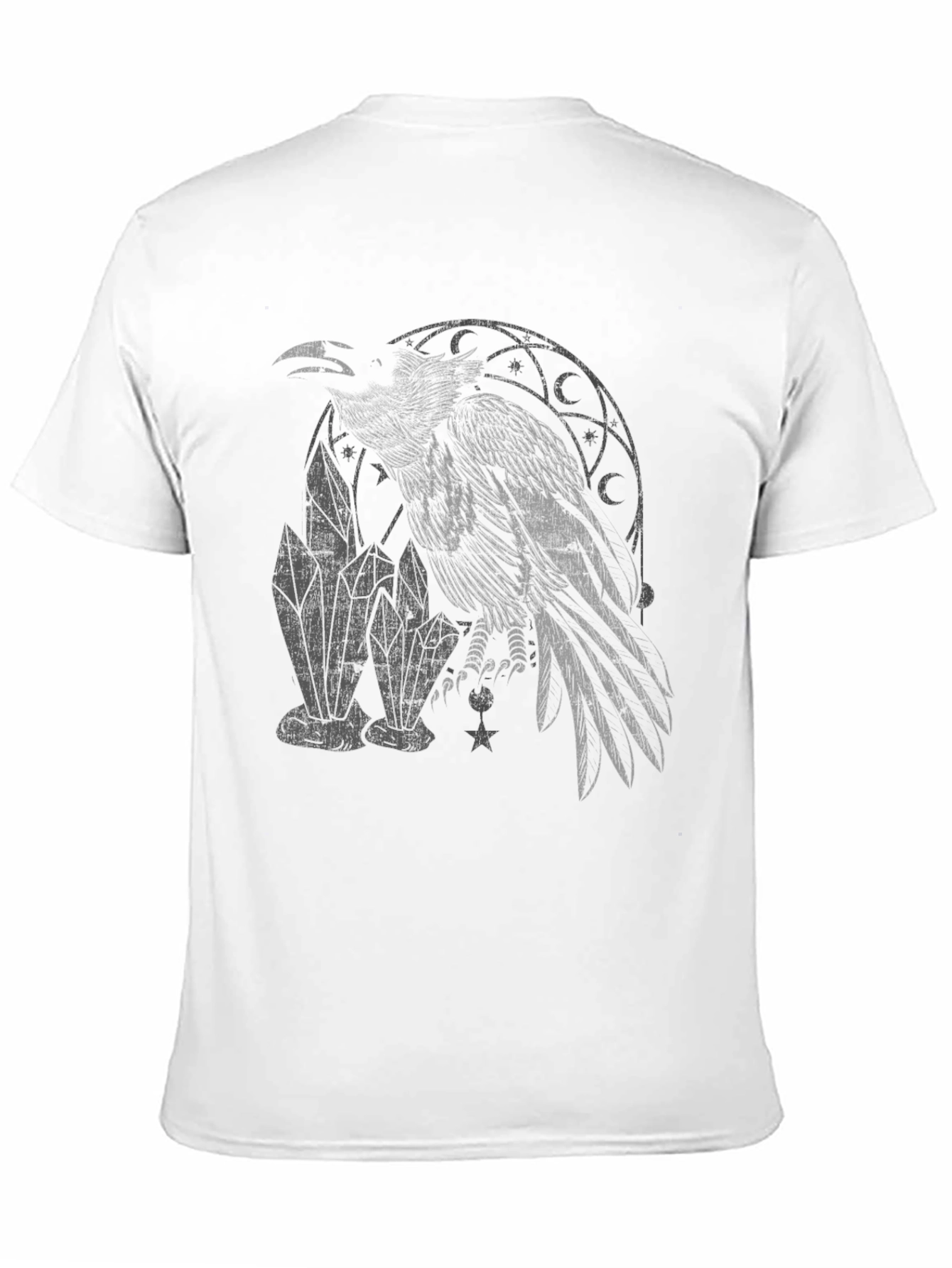 Raven & Crystals Graphic Tee - Dark Mystical Style