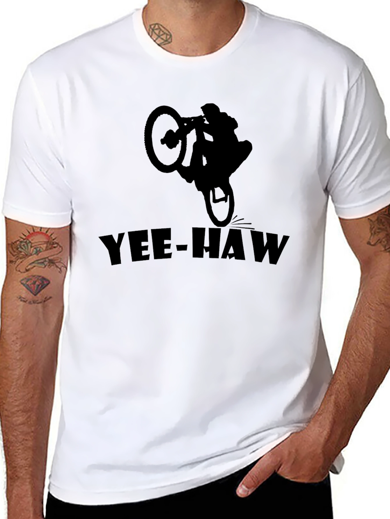 Yee-Haw Biker T-Shirt | Black Graphic Tee