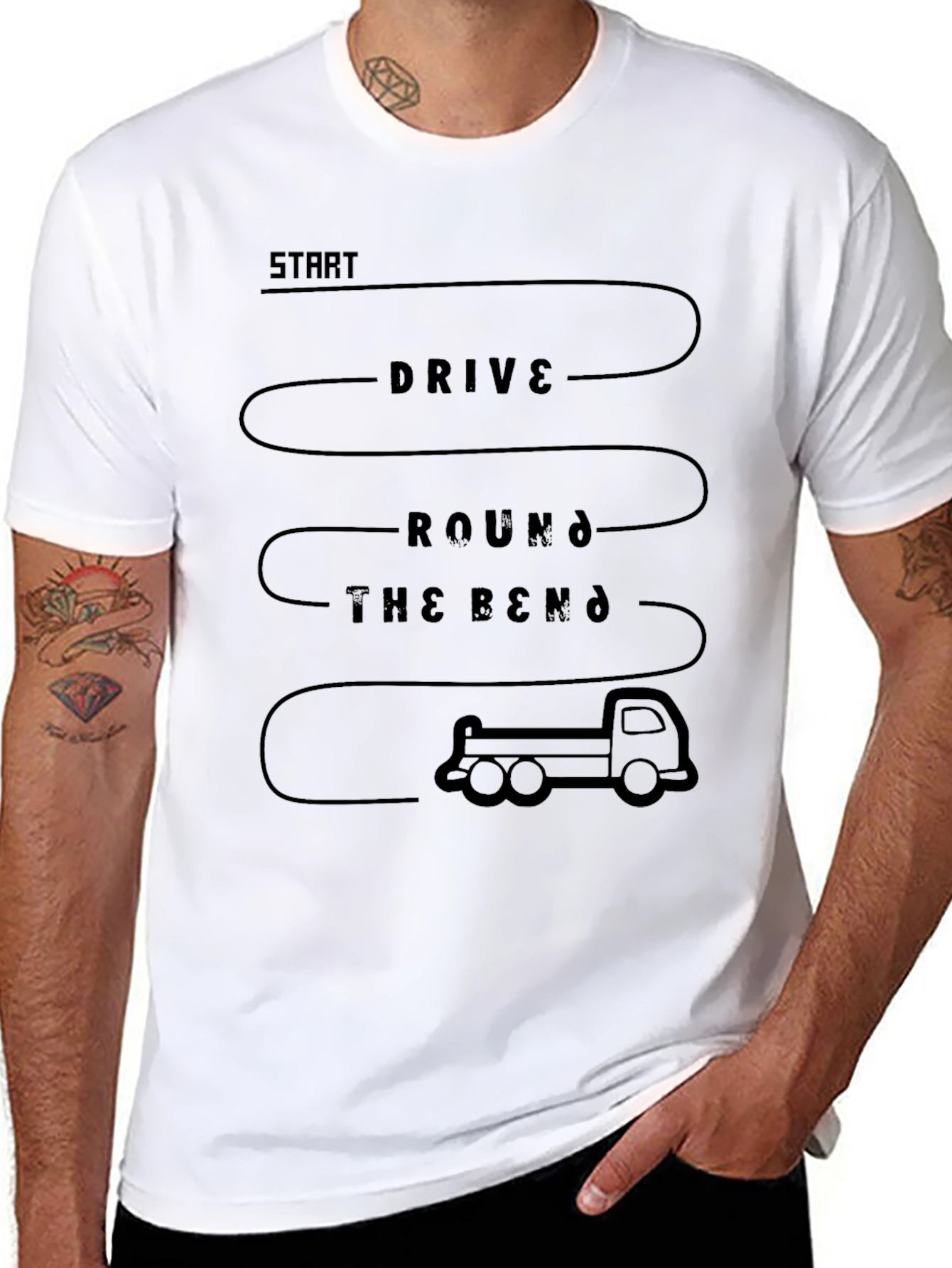 Drive Round the Bend Funny Trucker T-Shirt