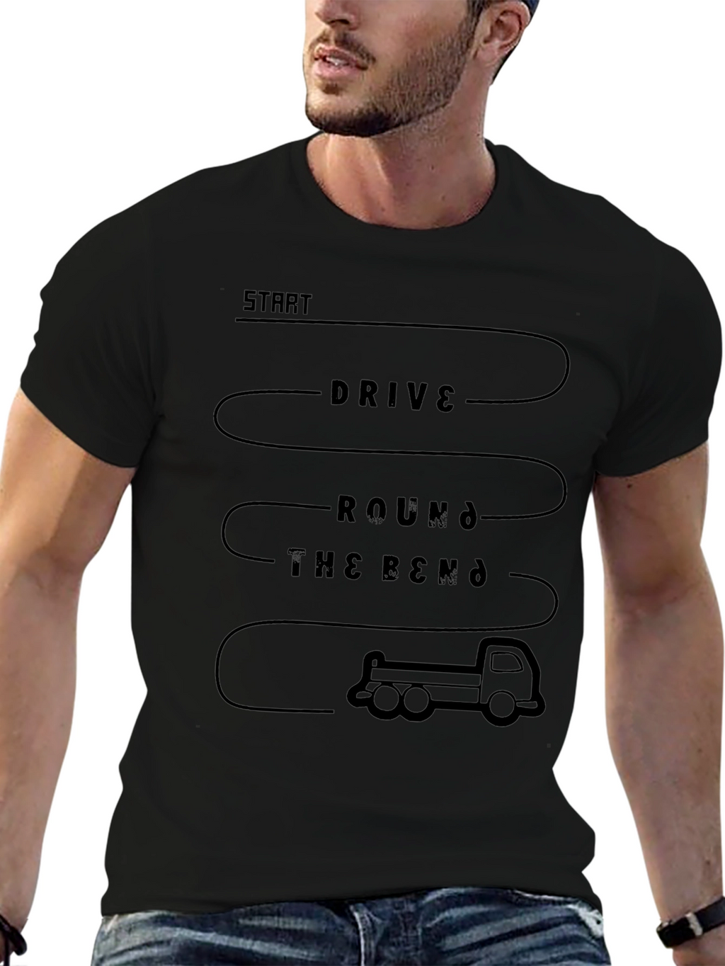 Drive Round the Bend Funny Trucker T-Shirt