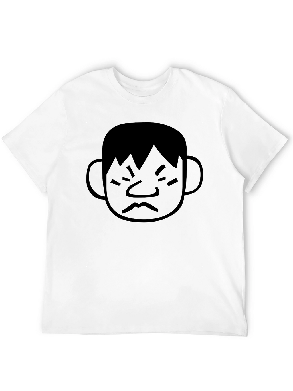 Grumpy Face Graphic Tee - Black