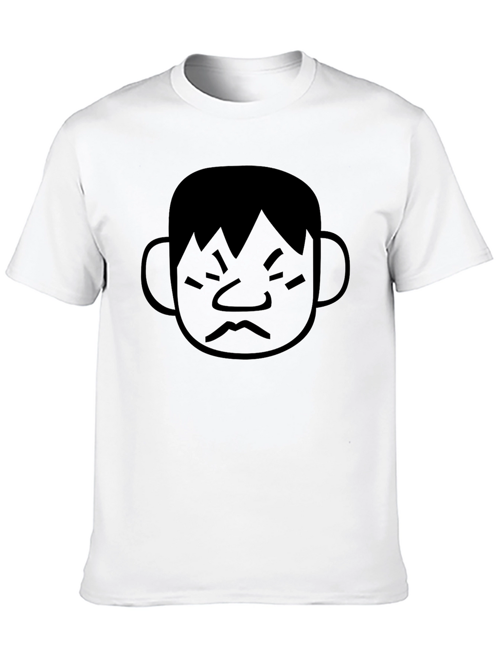 Grumpy Face Graphic Tee - Black