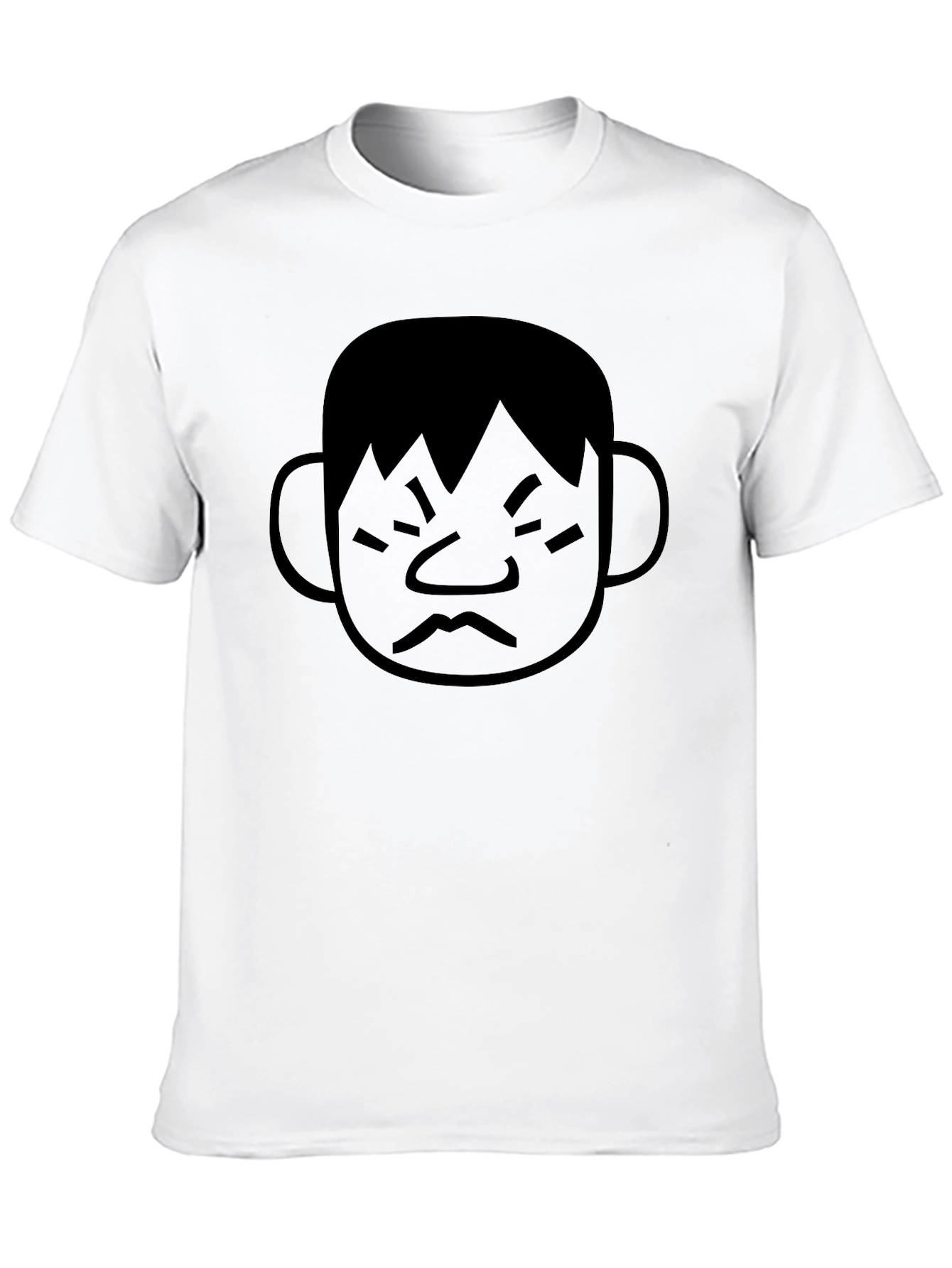 Grumpy Face Graphic Tee - Black