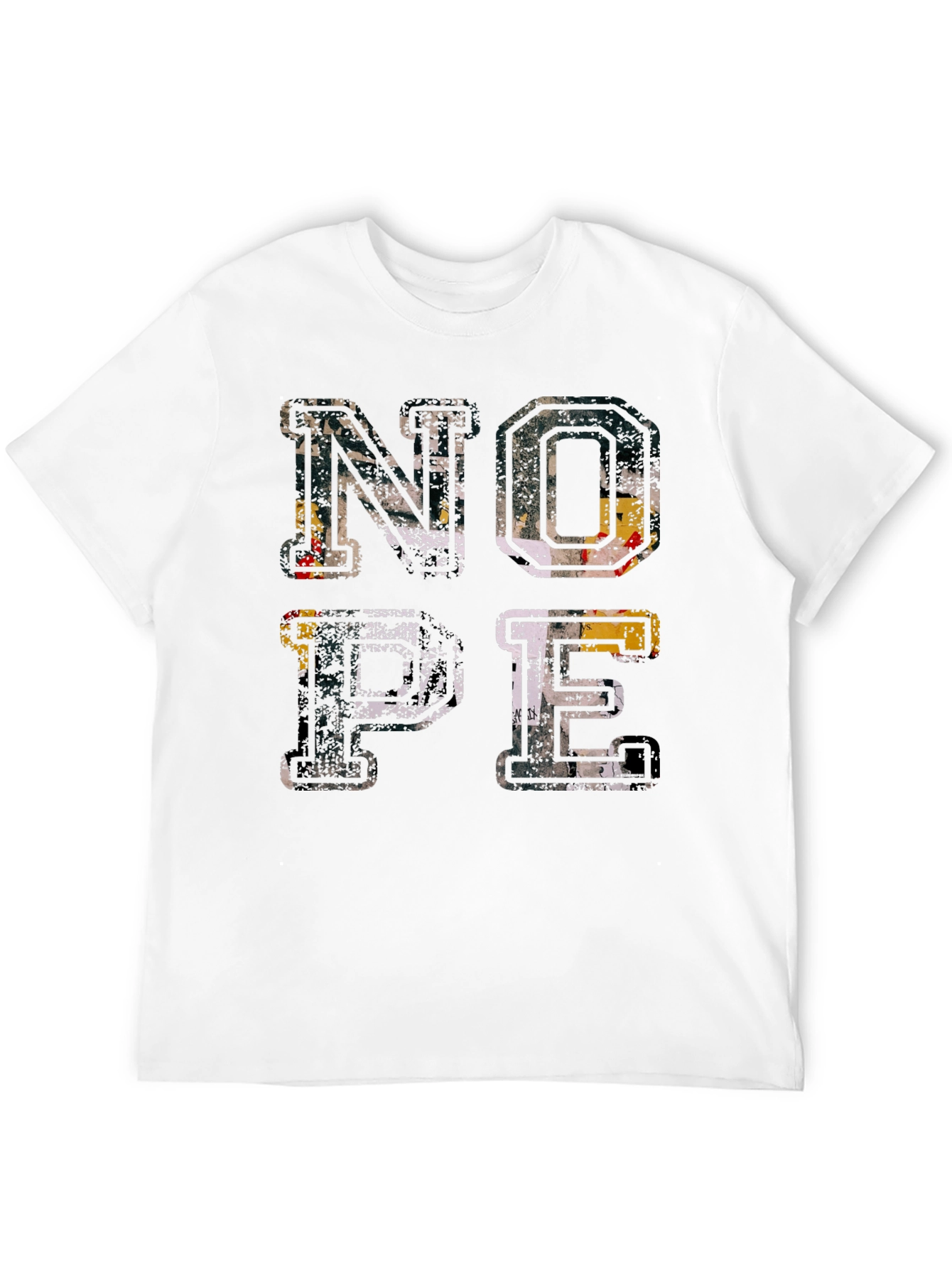 Nope Graphic T-Shirt - Distressed Print