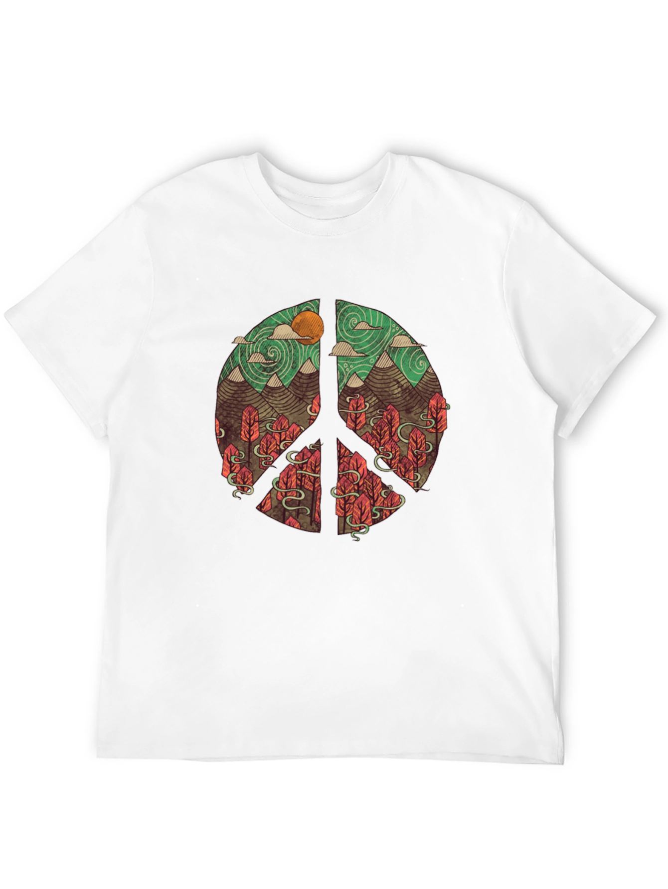 Nature Peace Sign Graphic T-Shirt