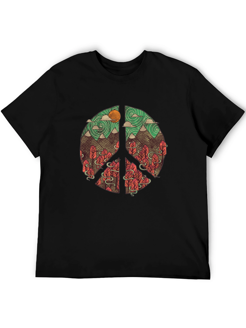 Nature Peace Sign Graphic T-Shirt