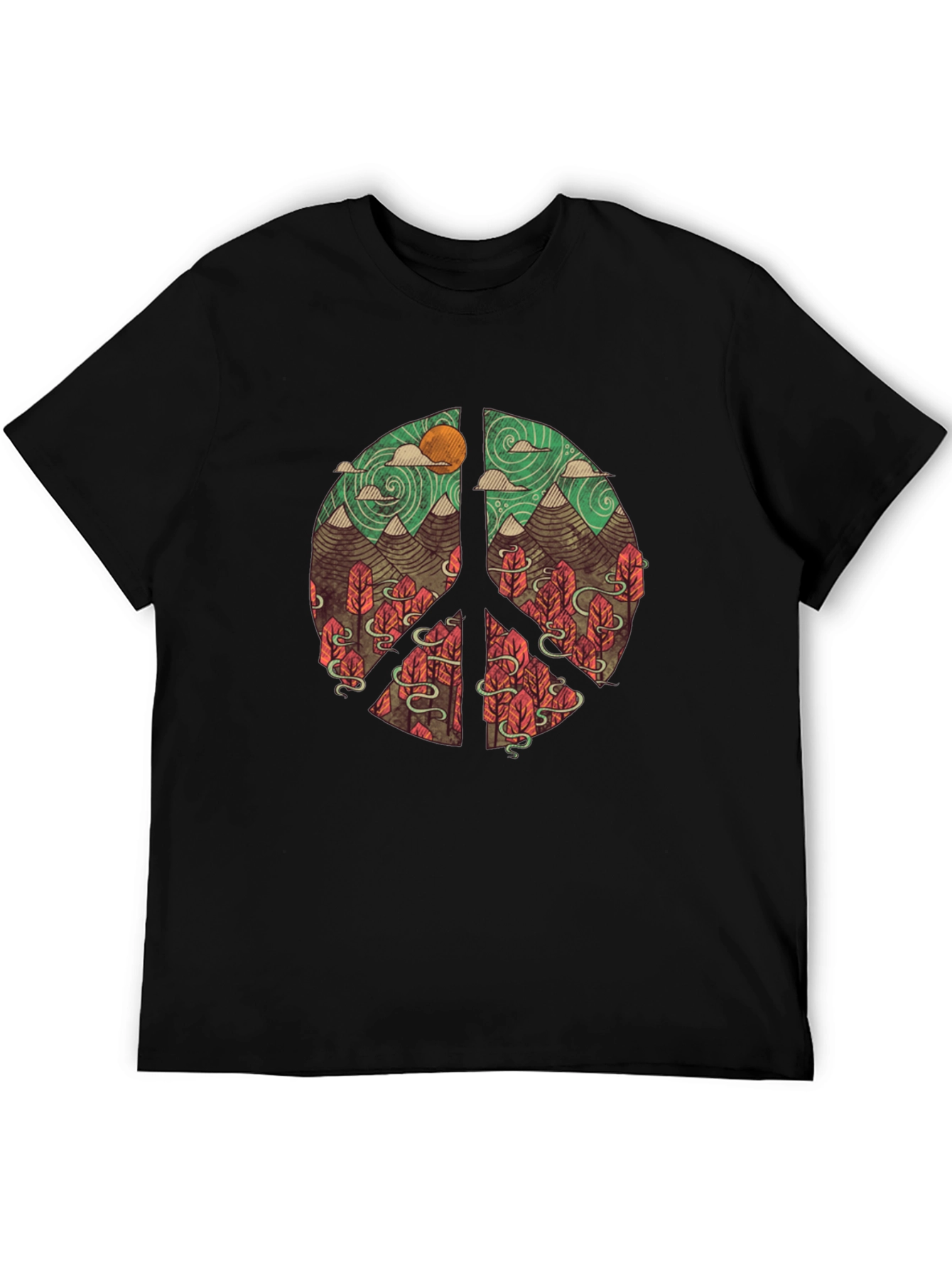 Nature Peace Sign Graphic T-Shirt