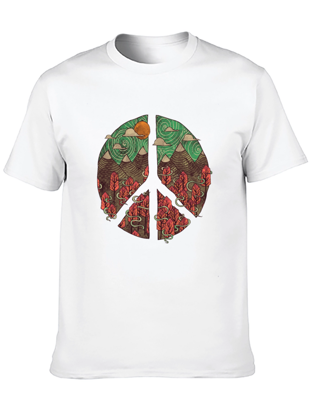 Nature Peace Sign Graphic T-Shirt