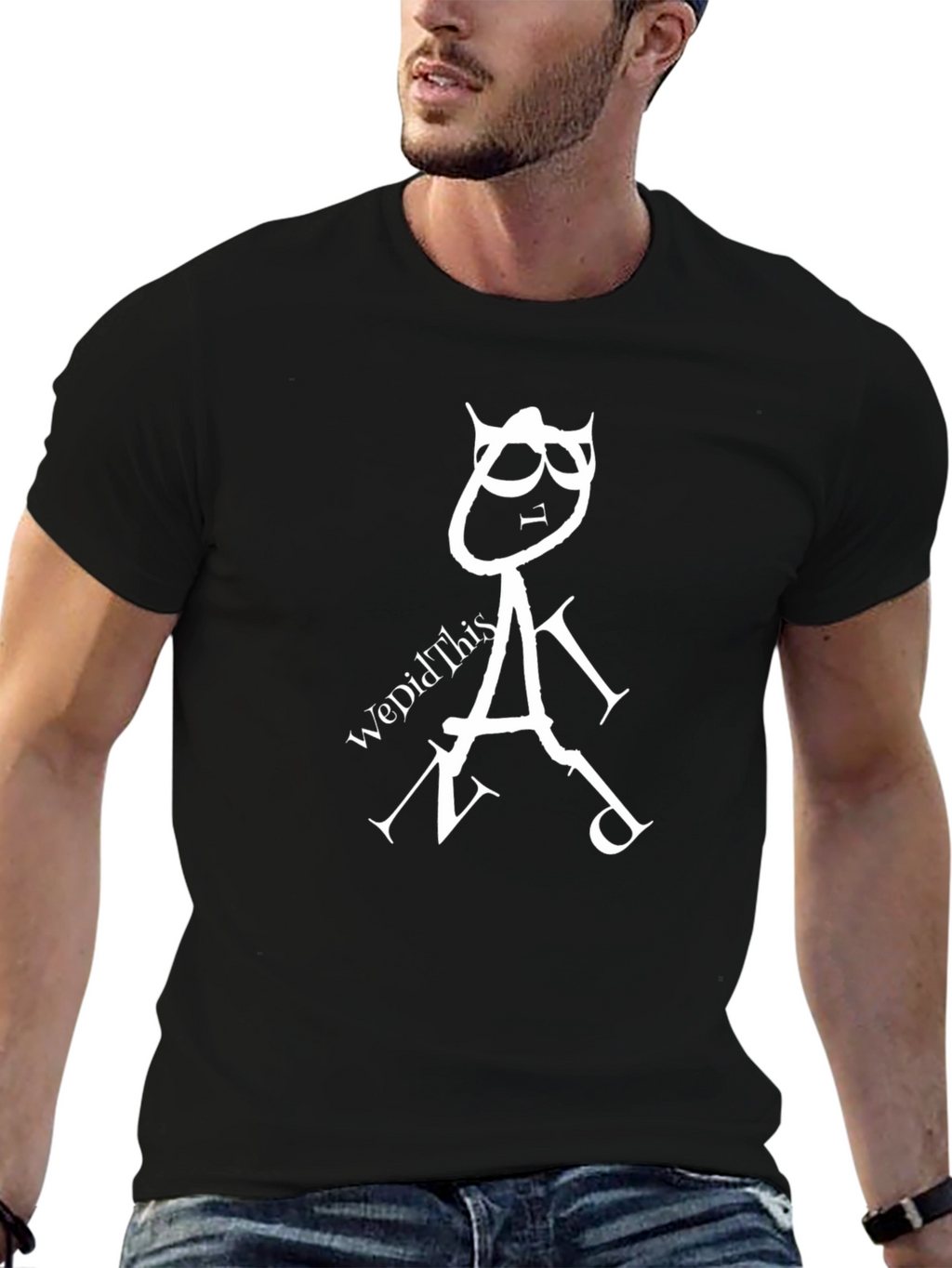 Novelty Graphic Tee - We Did This Black T-Shirt