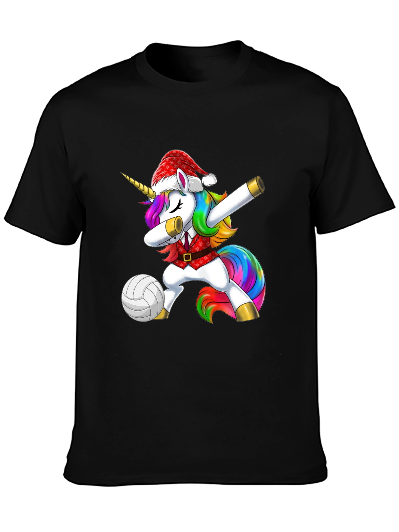 Dabbing Unicorn Volleyball Christmas T-Shirt