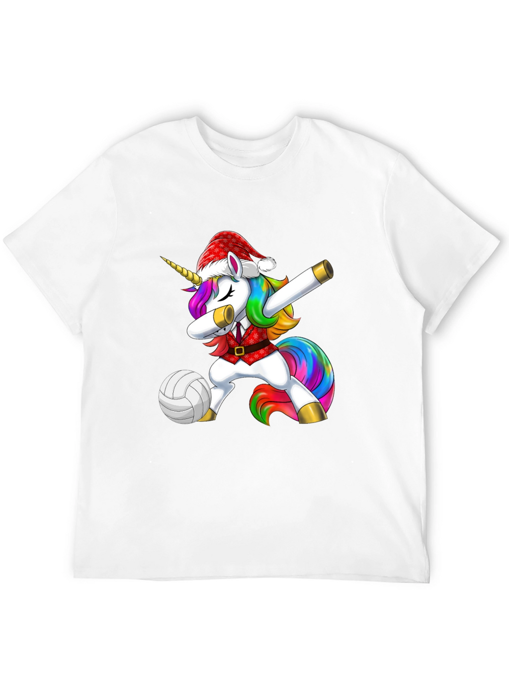 Dabbing Unicorn Volleyball Christmas T-Shirt