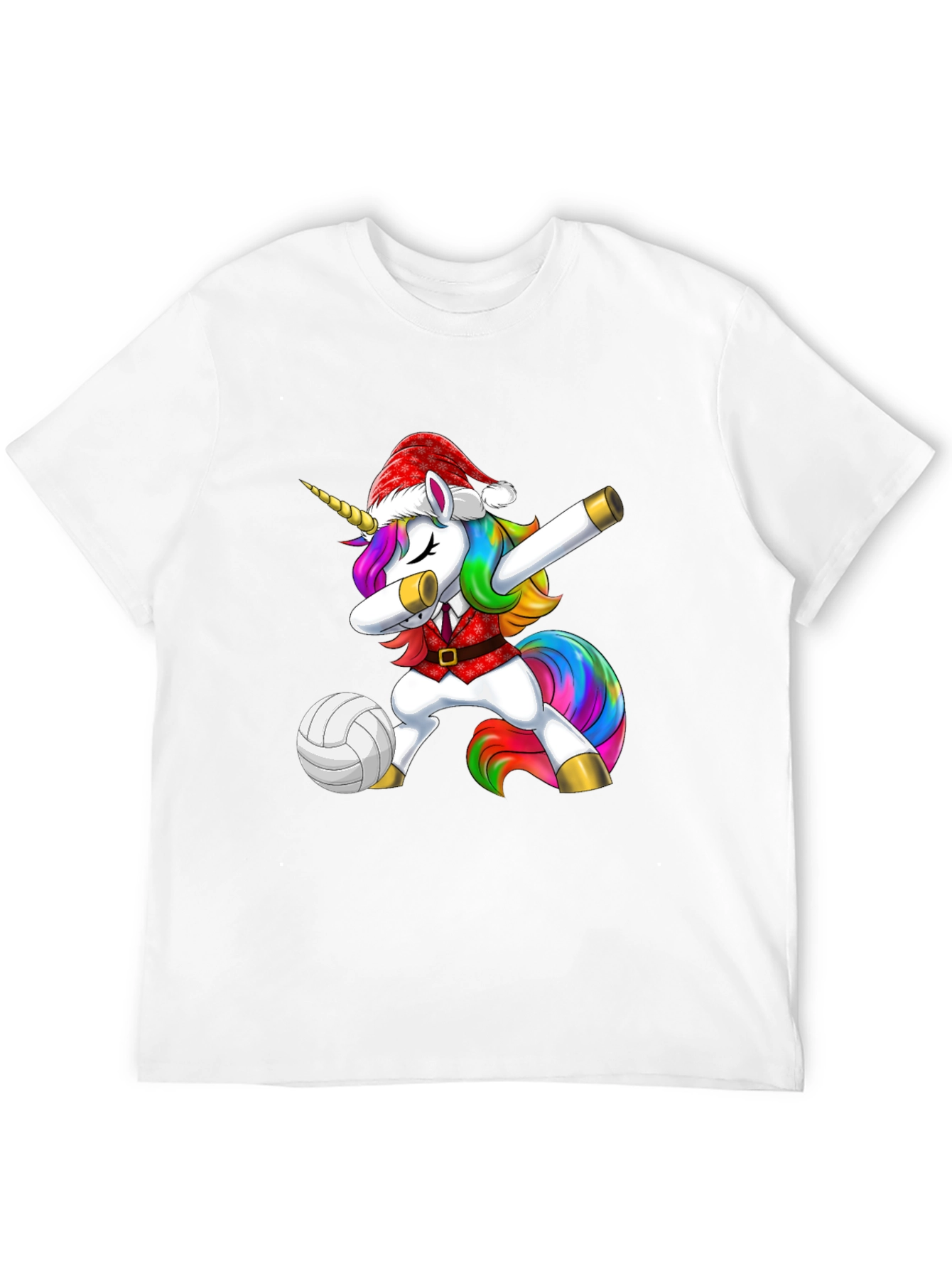 Dabbing Unicorn Volleyball Christmas T-Shirt